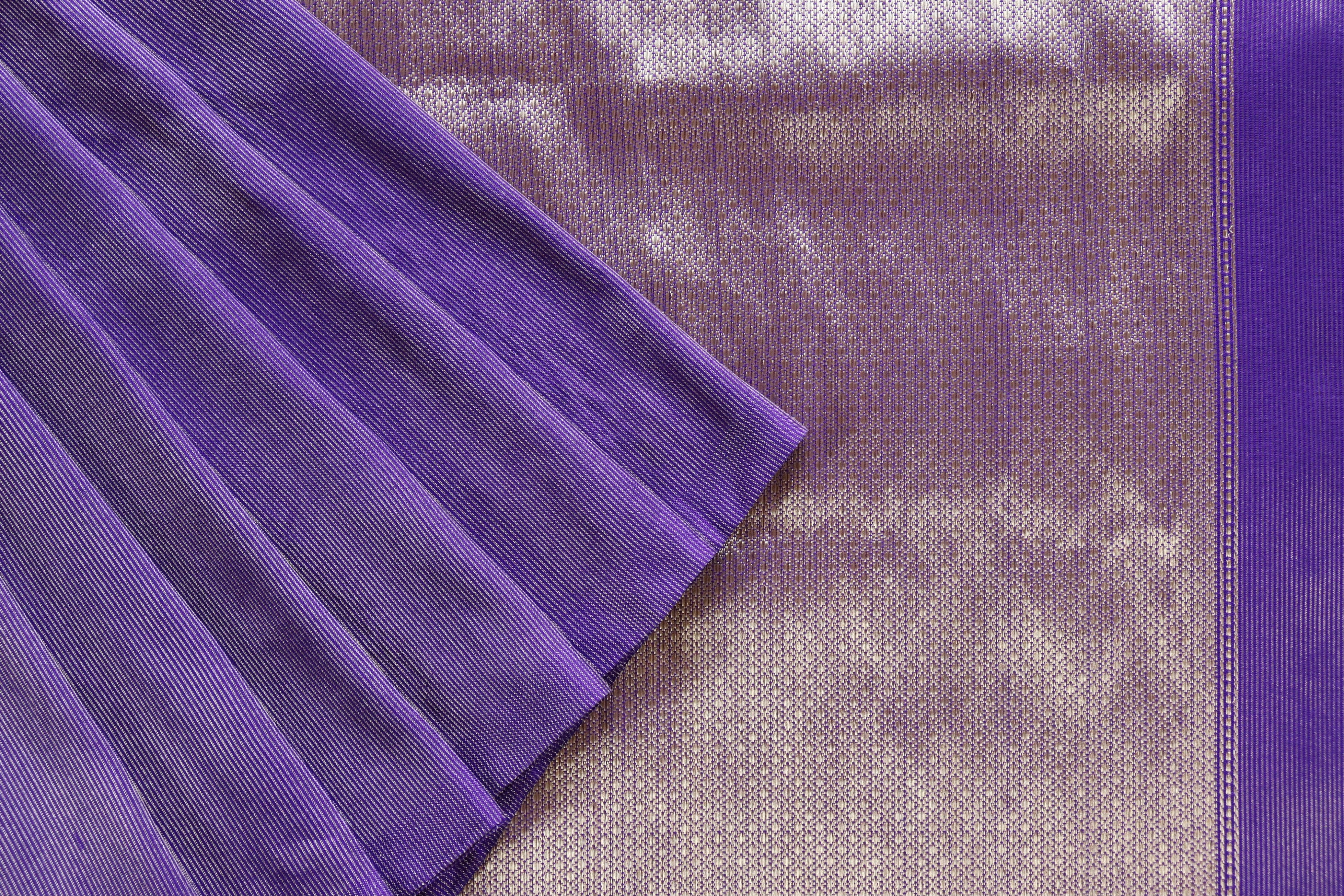 Bright Purple Tissue Silk Banarasi Handwoven Saree