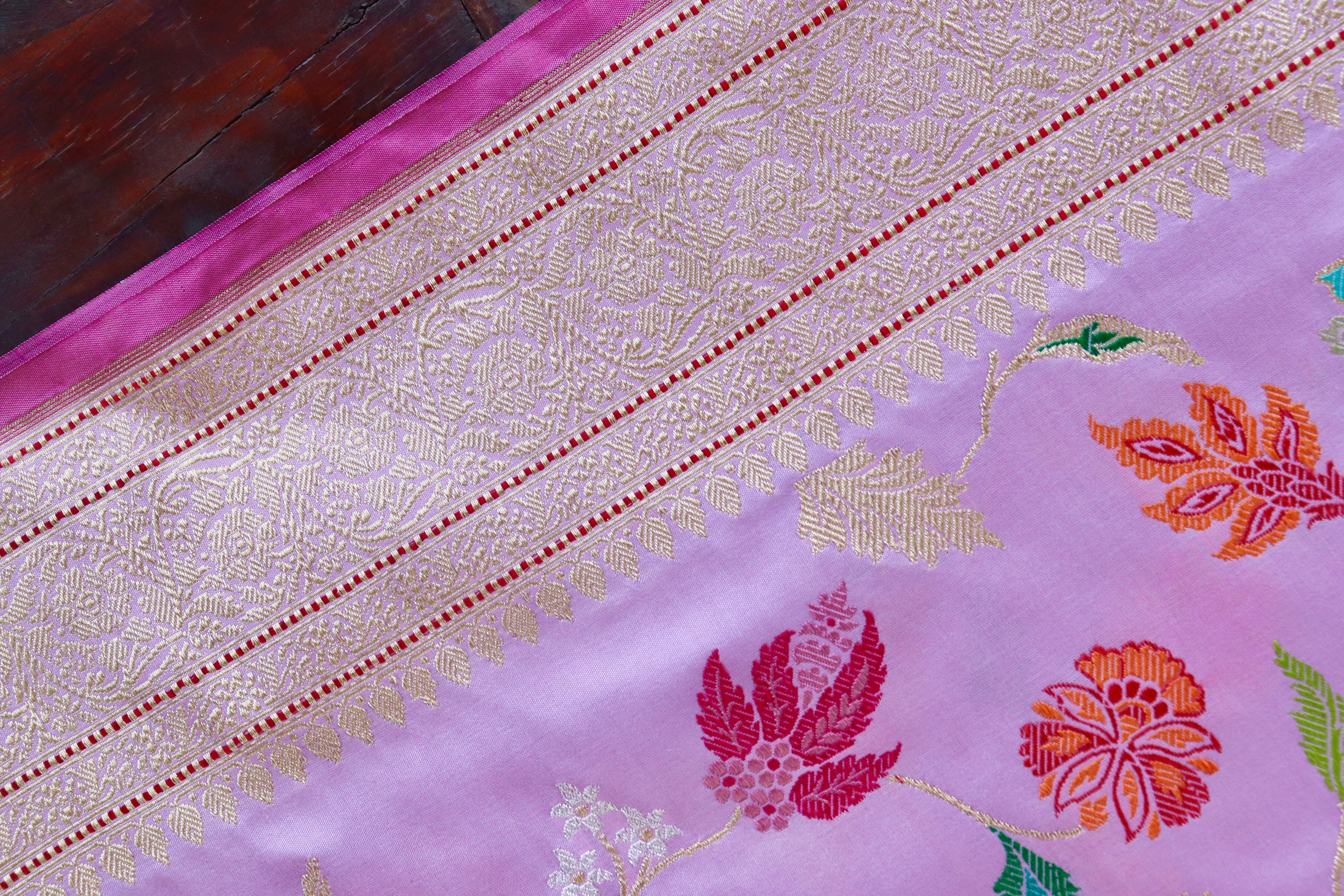 Amethyst Kimkhab Pure Silk Handloom Saree