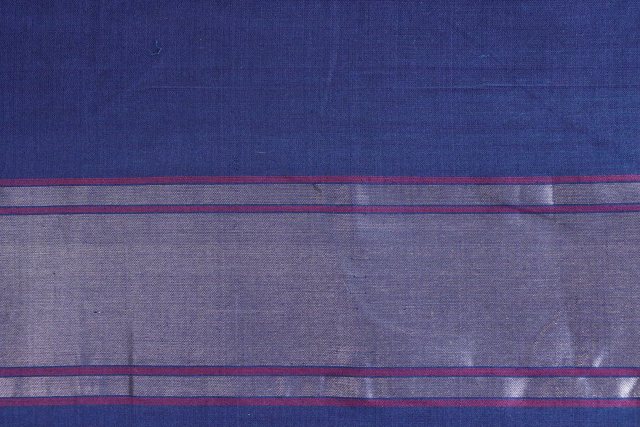 Blue Cotton Kadhua Motif Banarasi Handloom Saree