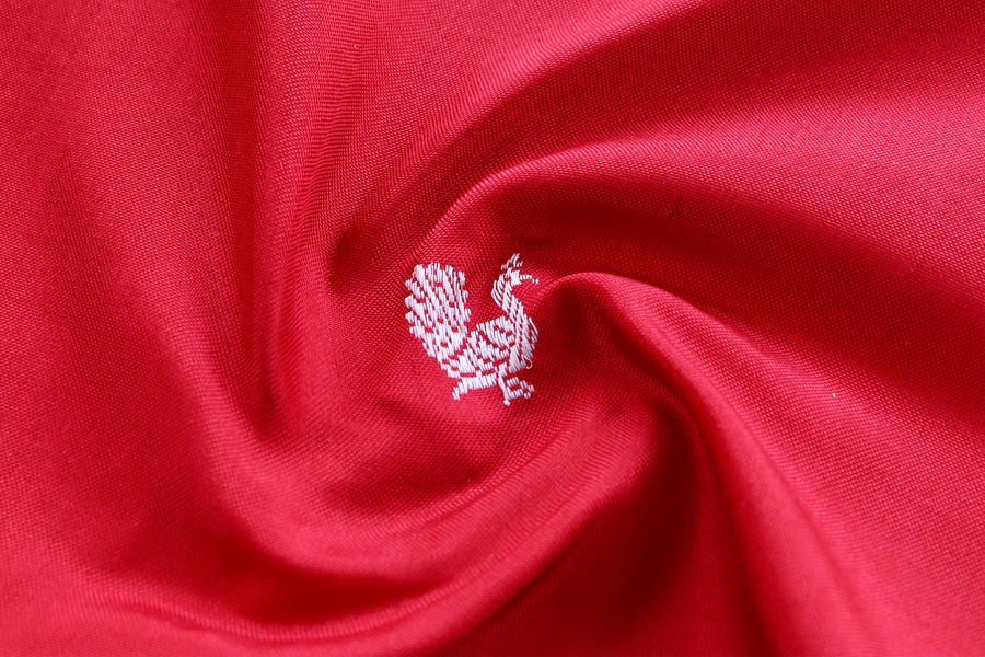 Red Peacock Motif Pure Silk Banarasi Saree | Stuti Weaves