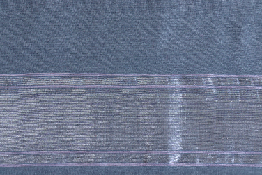 Grey Cotton Kadhua Motif Banarasi Handloom Saree