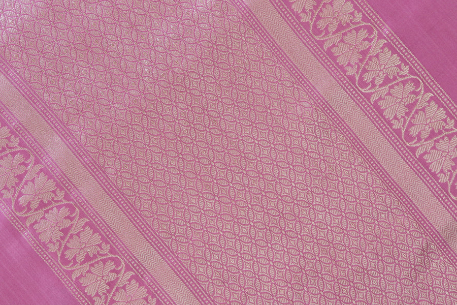 Taffy Pink Guldasta Motif Pure Katan Silk Handloom Saree