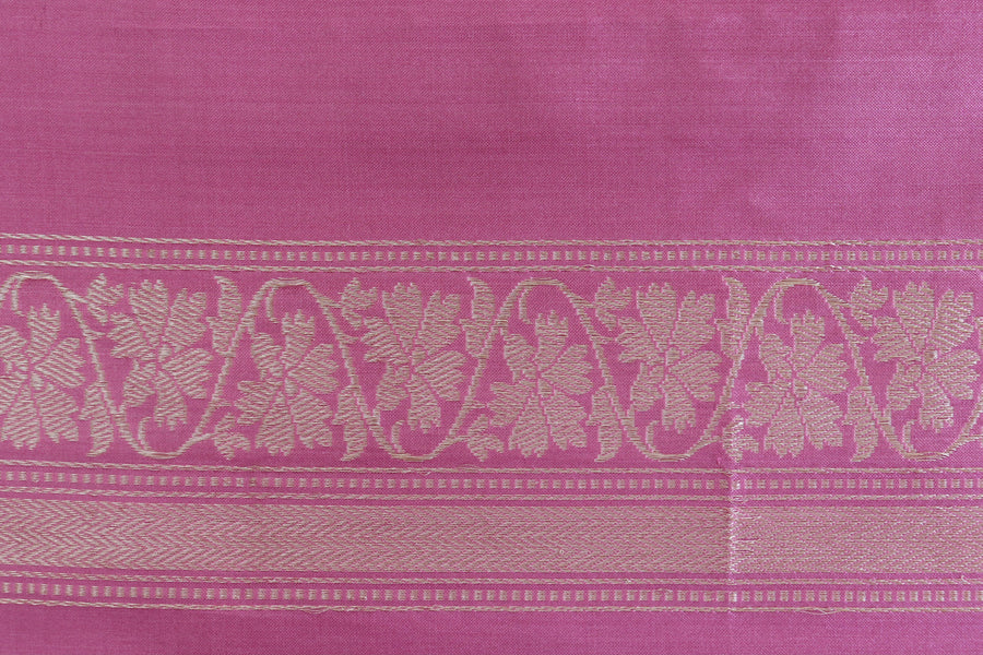 Taffy Pink Guldasta Motif Pure Katan Silk Handloom Saree