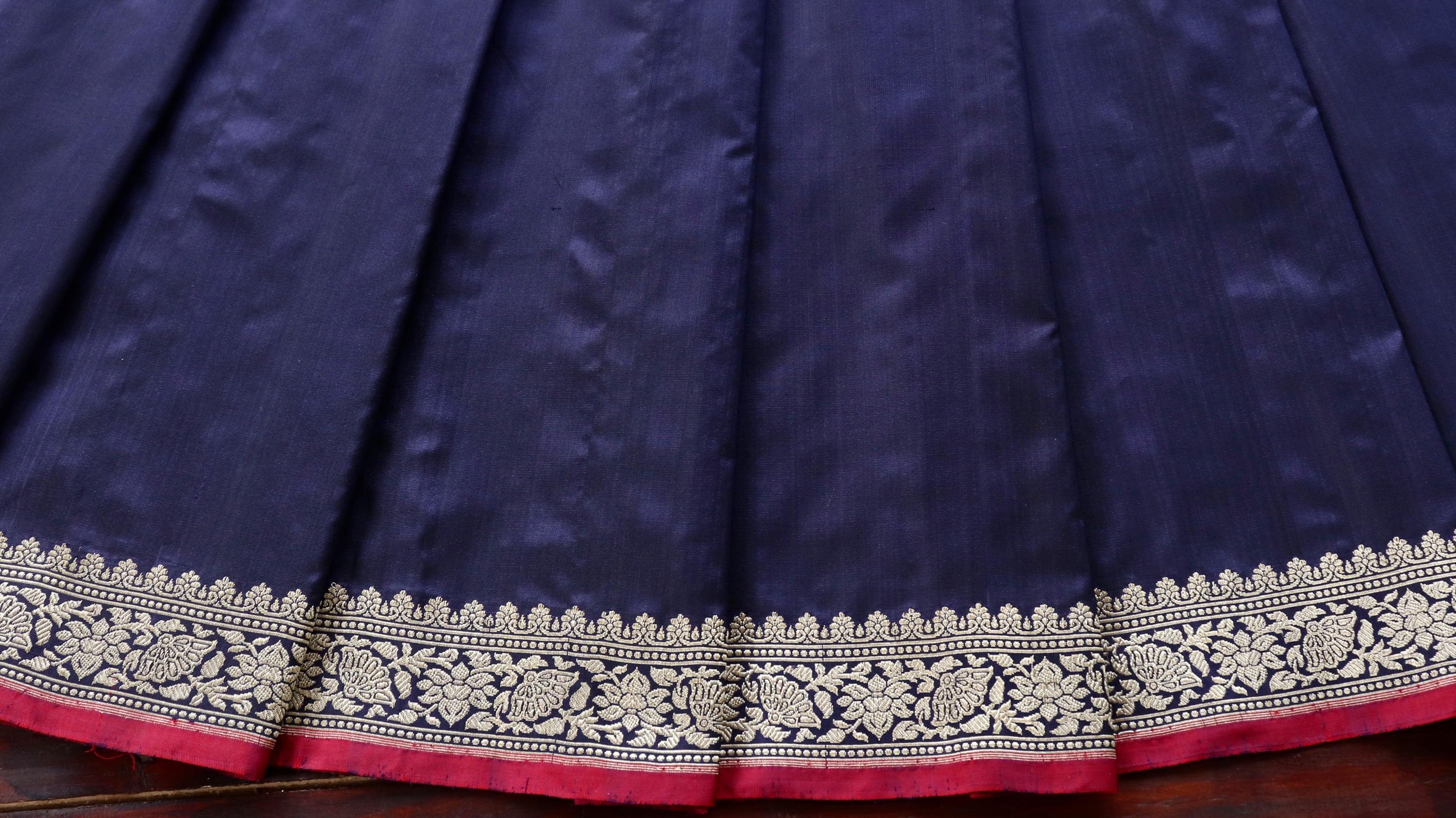 Midnight Blue Kadhua Pure Silk Handloom Banarasi Saree