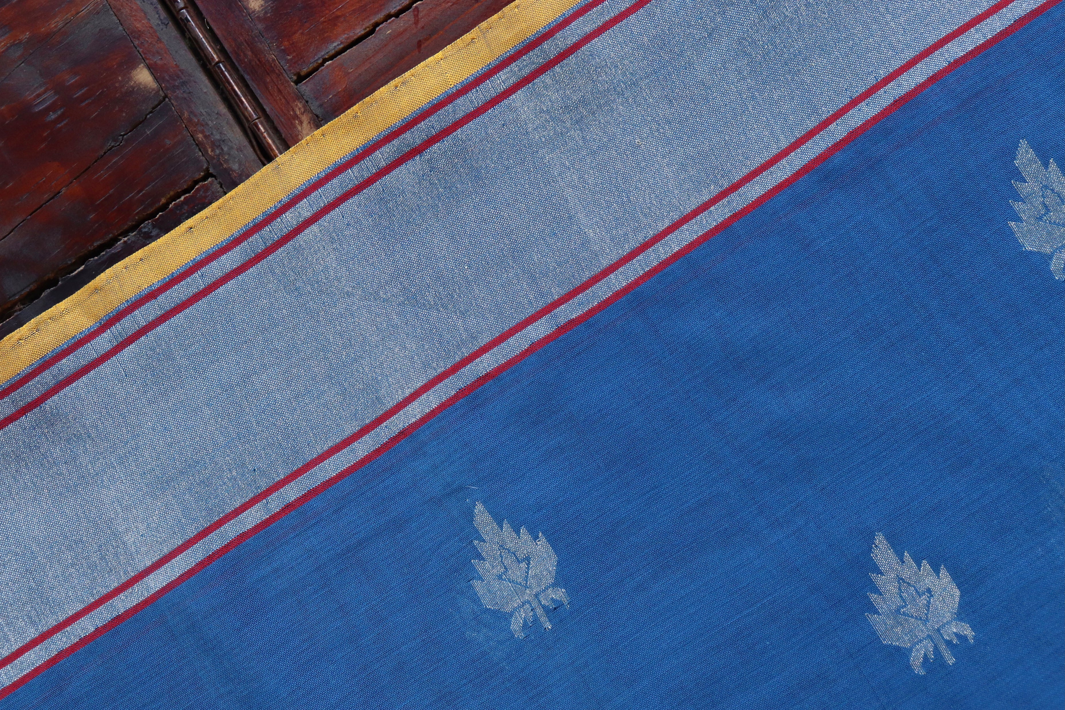 Indigo Kadhua Pure Cotton Handwoven Saree