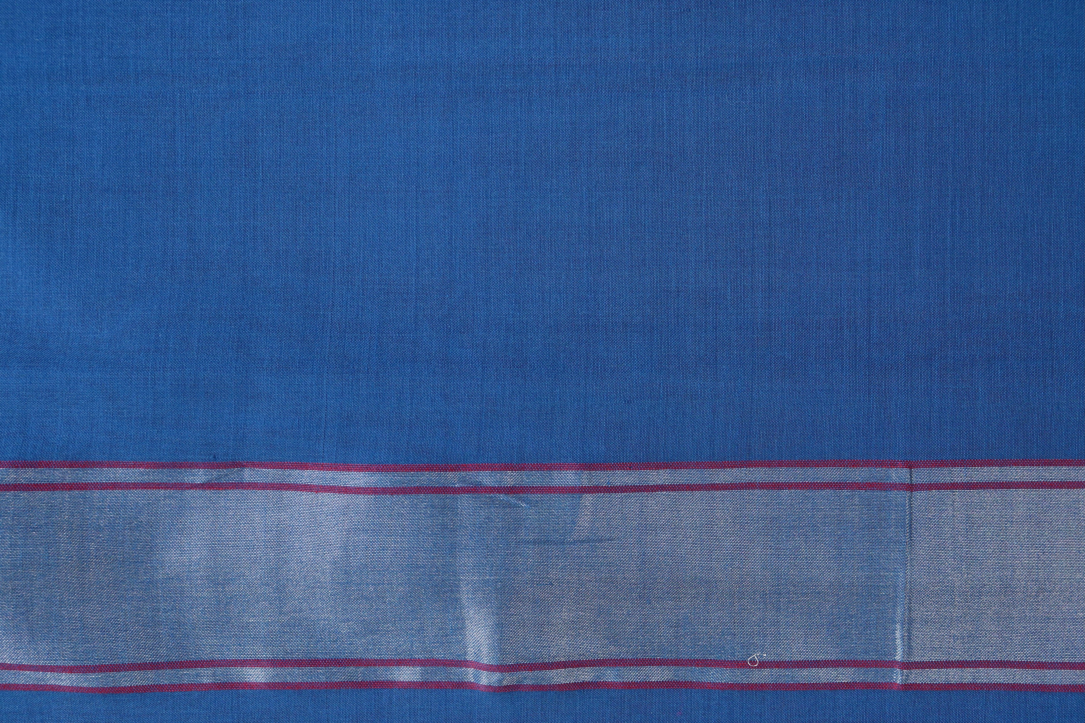 Indigo Kadhua Pure Cotton Handwoven Saree