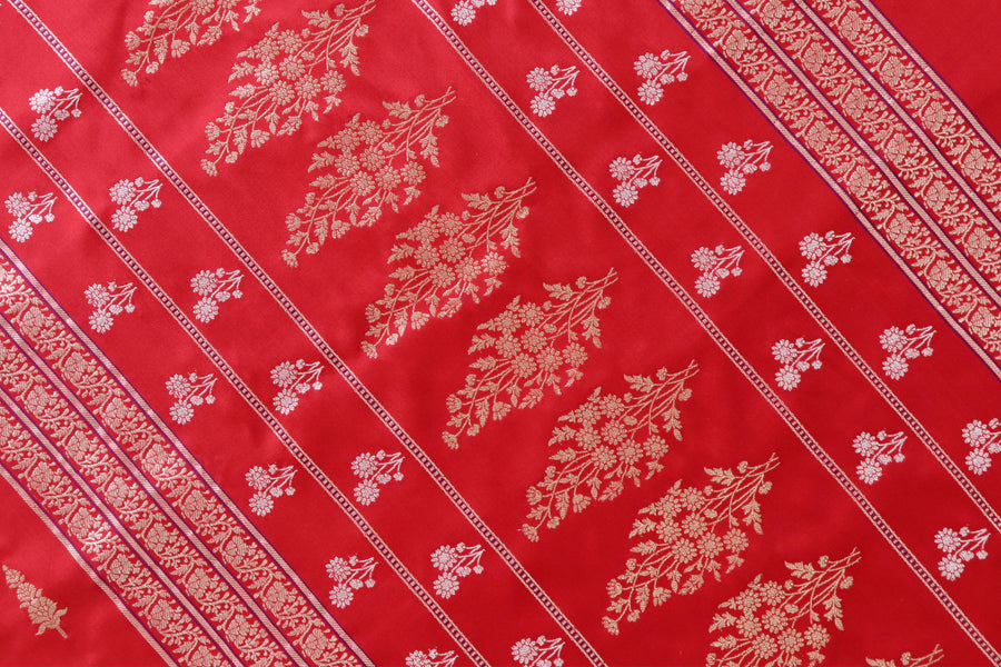 Red Kadhua Motif Pure Silk Banarasi Saree | Stuti Weaves