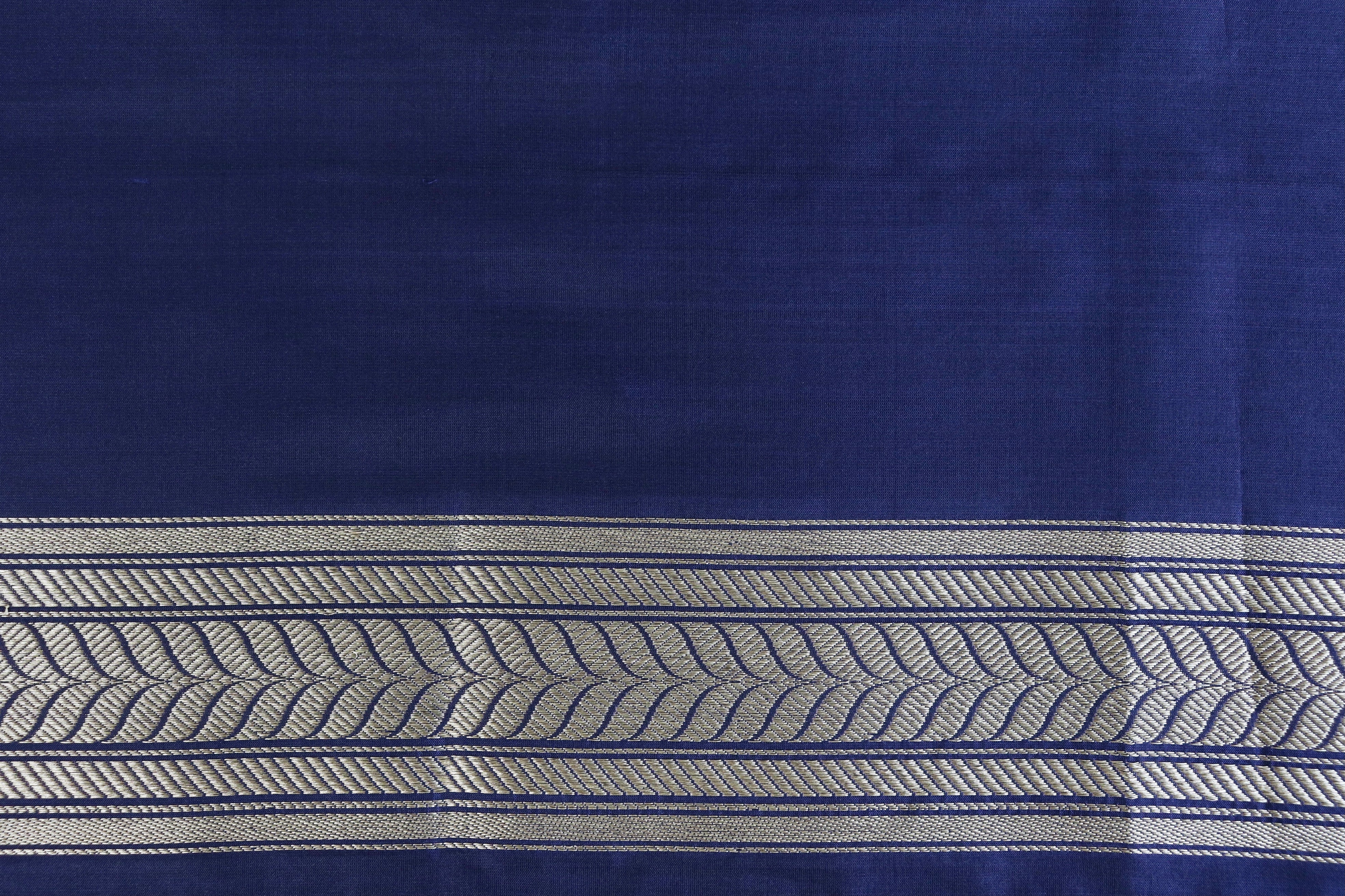 Navy Blue Sona Rupa Pure Silk Handloom Banarasi Saree