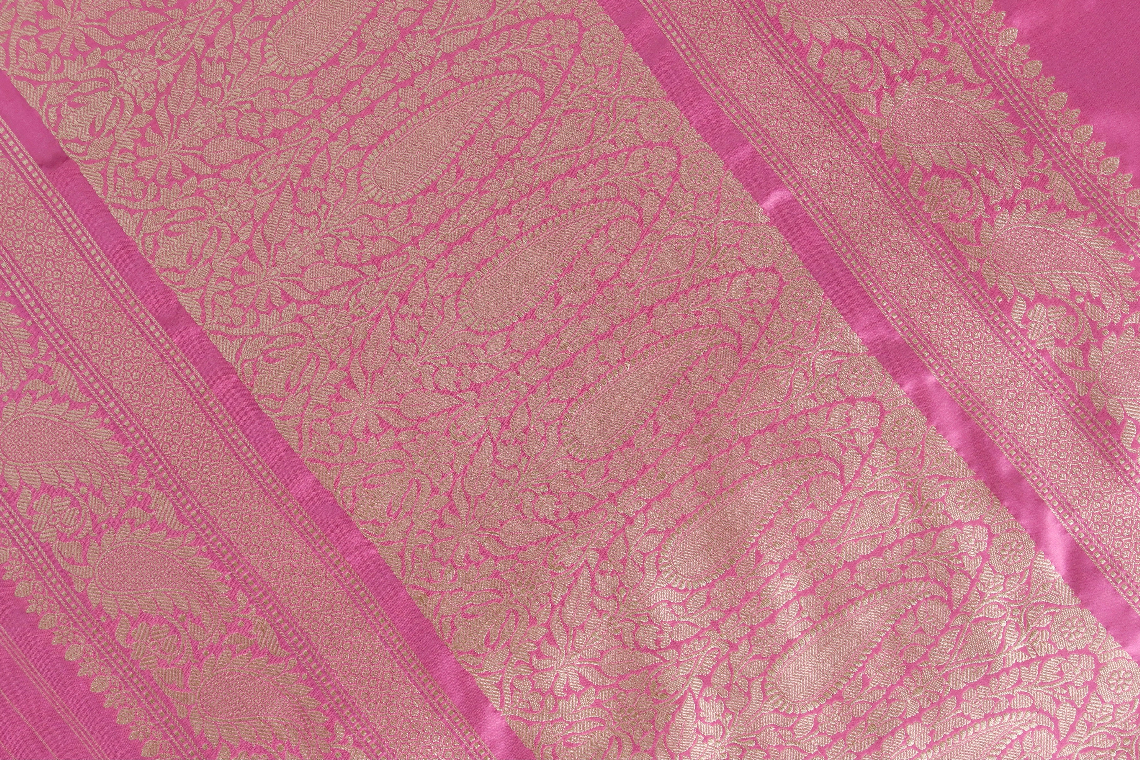 Blush Pink Kadhua Pure Silk Handloom Banarasi Saree