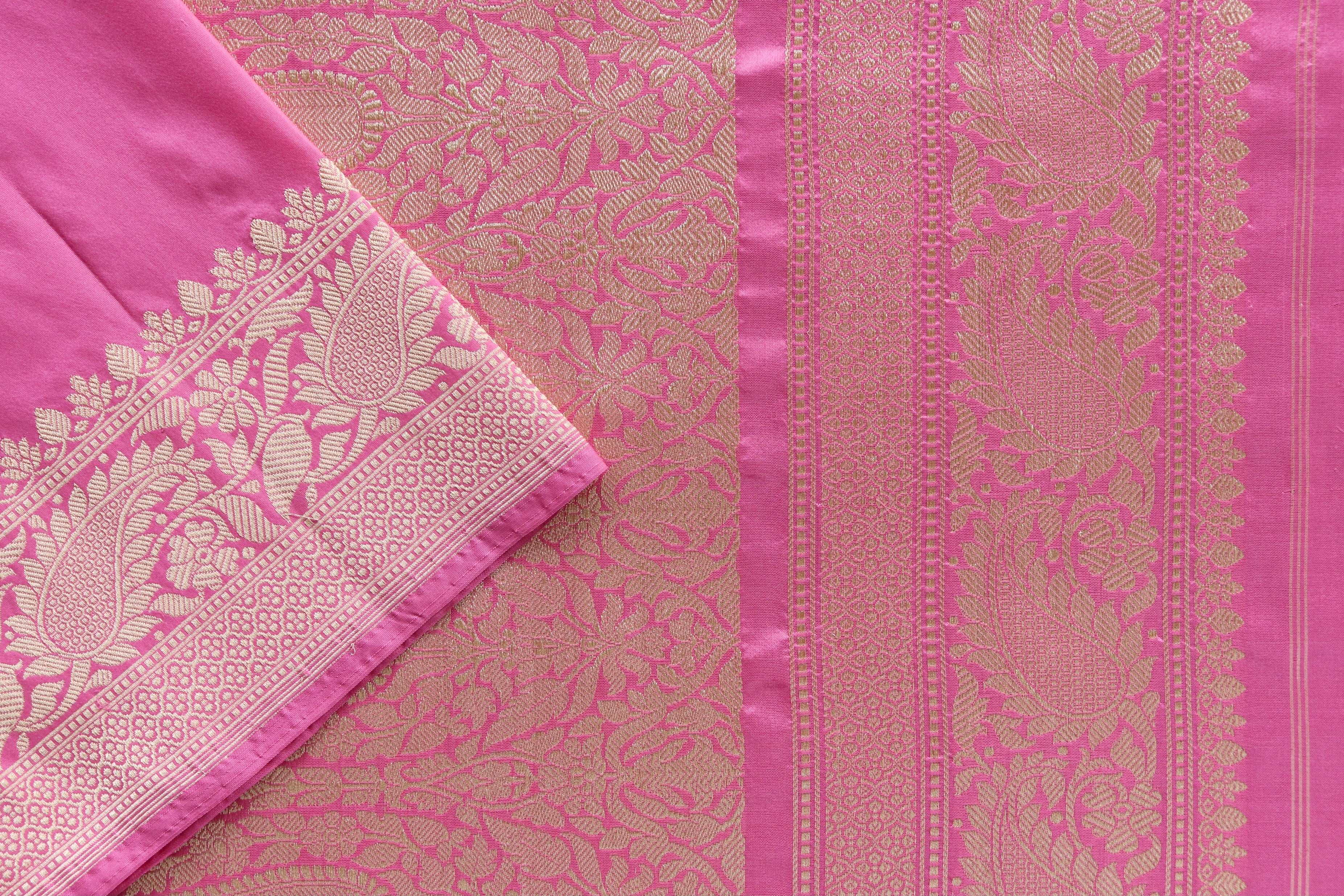 Blush Pink Kadhua Pure Silk Handloom Banarasi Saree