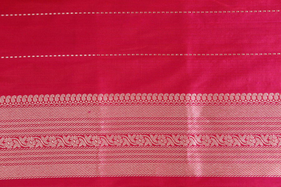 Rani Pink Aada Jangla Pure Katan Silk Banarasi Saree