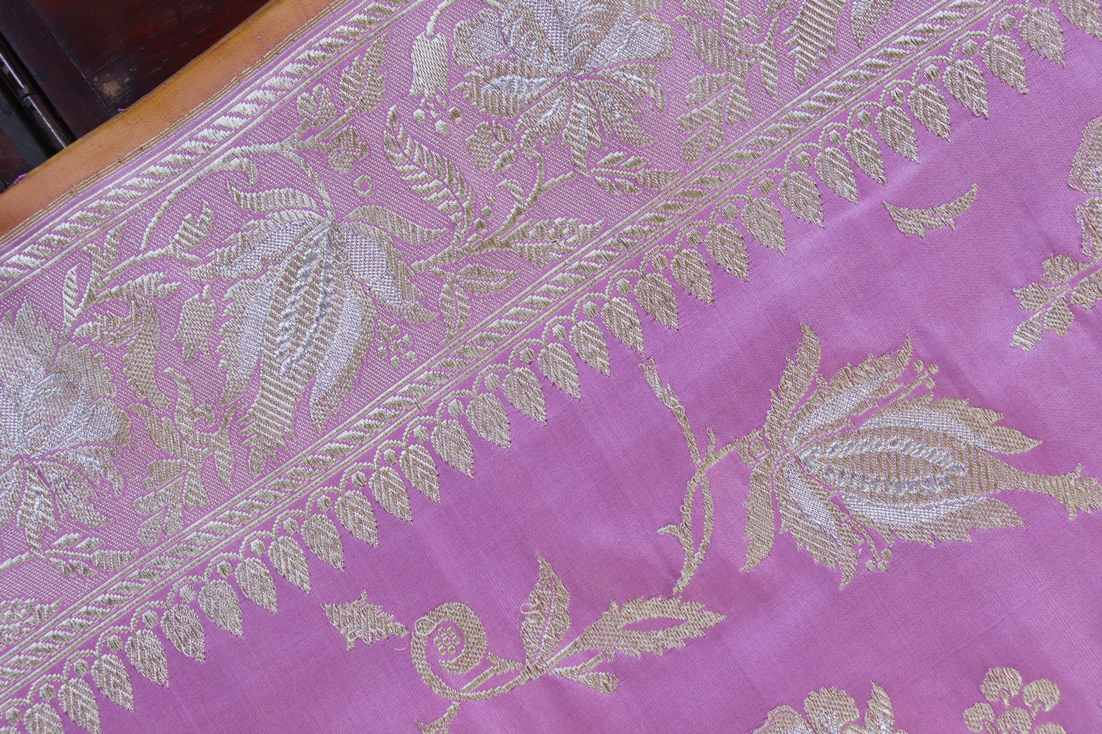 Lilac Chinar Jangla Pure Silk Handloom Banarasi Saree