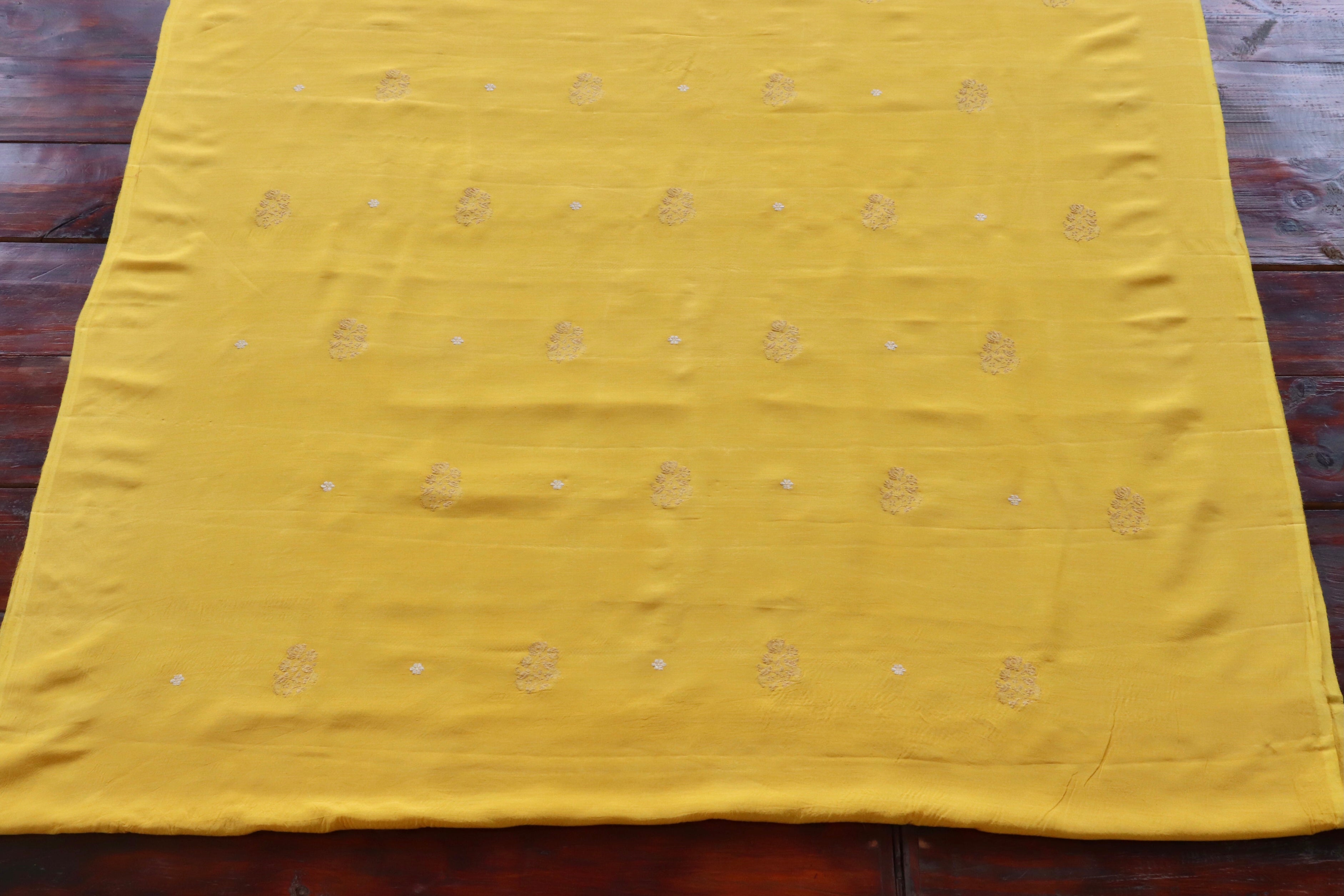 Yellow Munga Silk Handloom Banarasi Suit Set