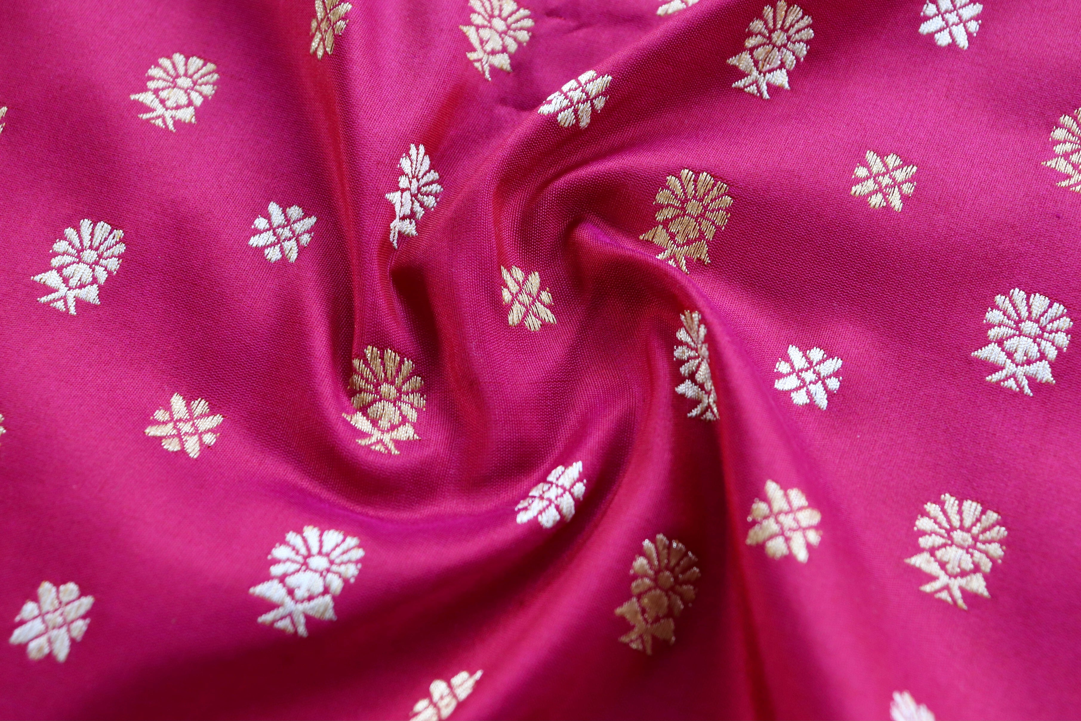 Magenta Pure Zari Handwoven Banarasi Silk Saree