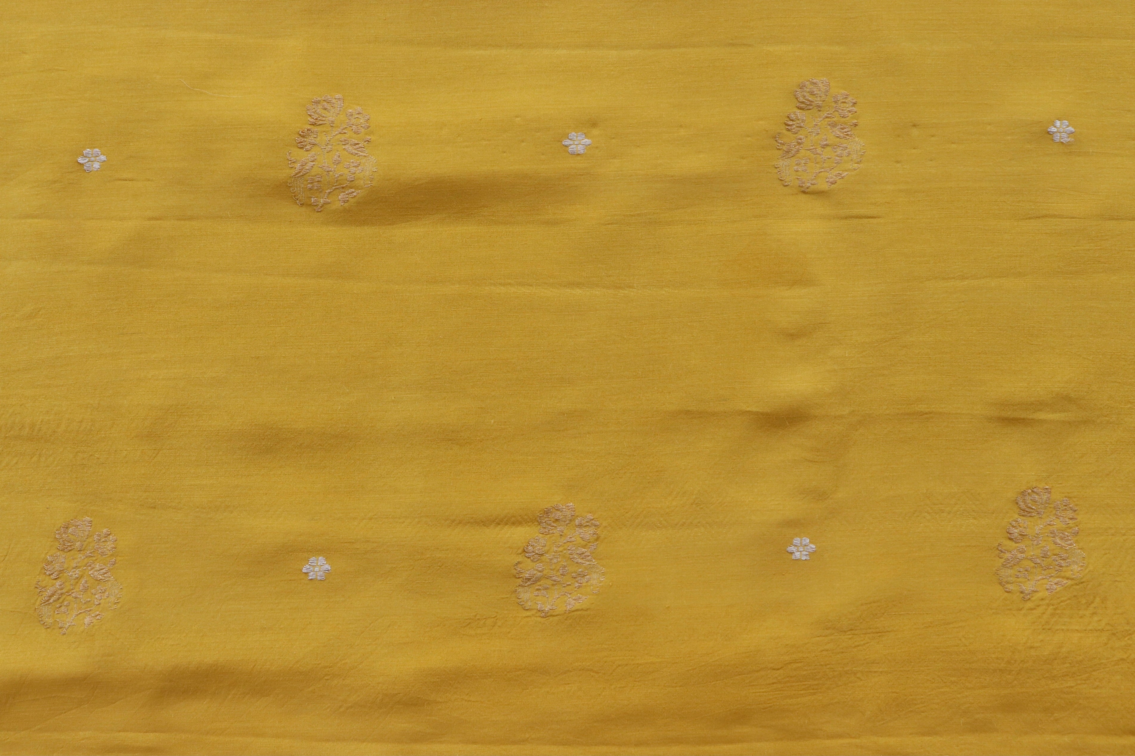 Yellow Munga Silk Handloom Banarasi Suit Set