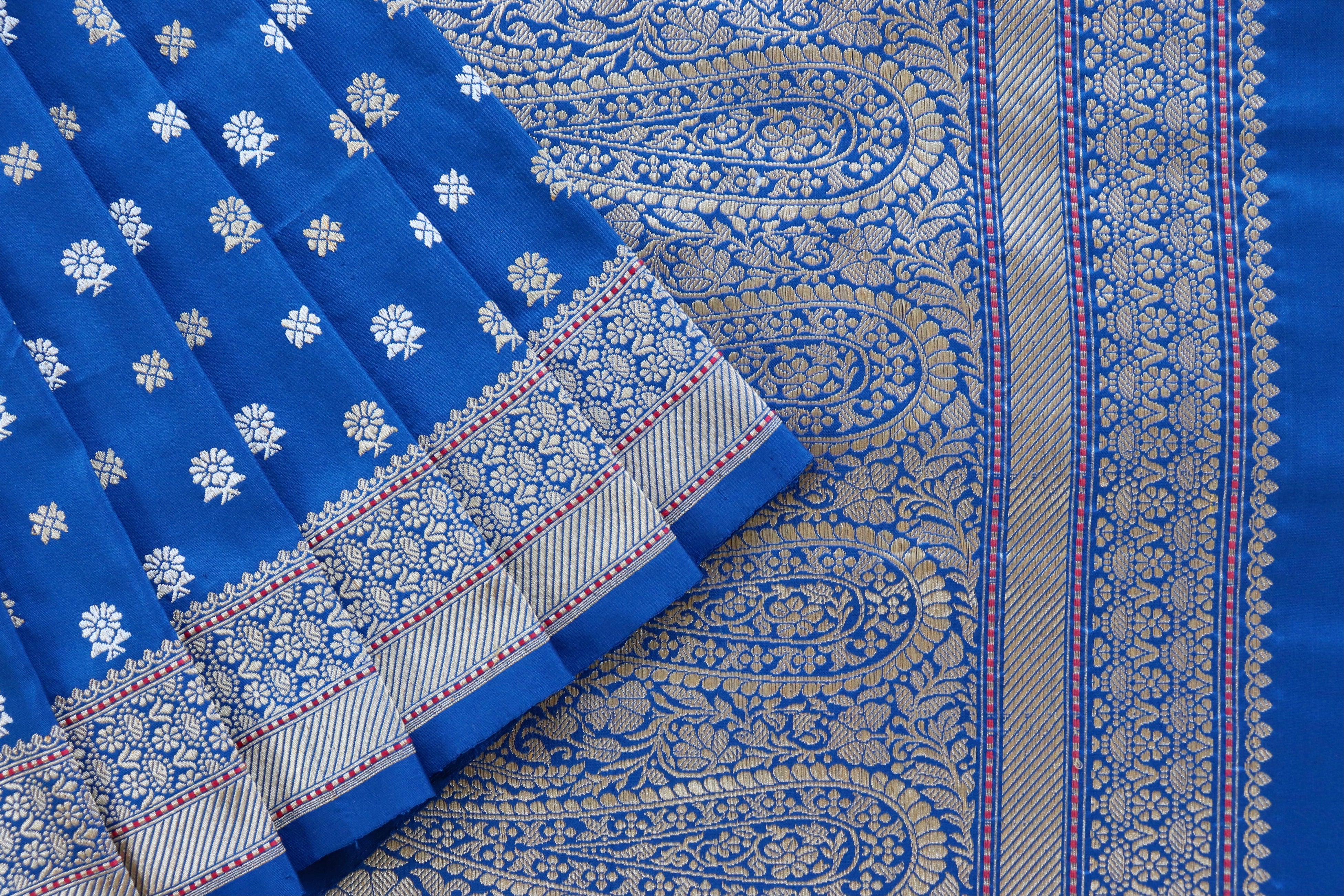 Neelambari Pure Zari Handwoven Banarasi Silk Saree