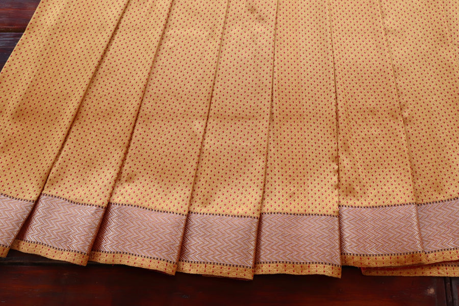 Yellow & Red Do Rukhi Resham Handwoven Banarasi Tanchoi Silk Saree