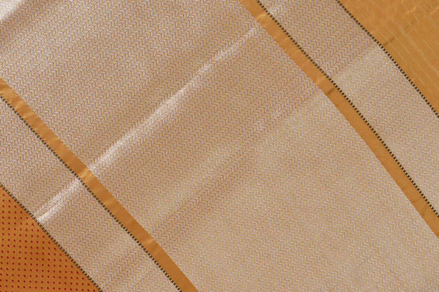 Yellow & Red Do Rukhi Resham Handwoven Banarasi Tanchoi Silk Saree
