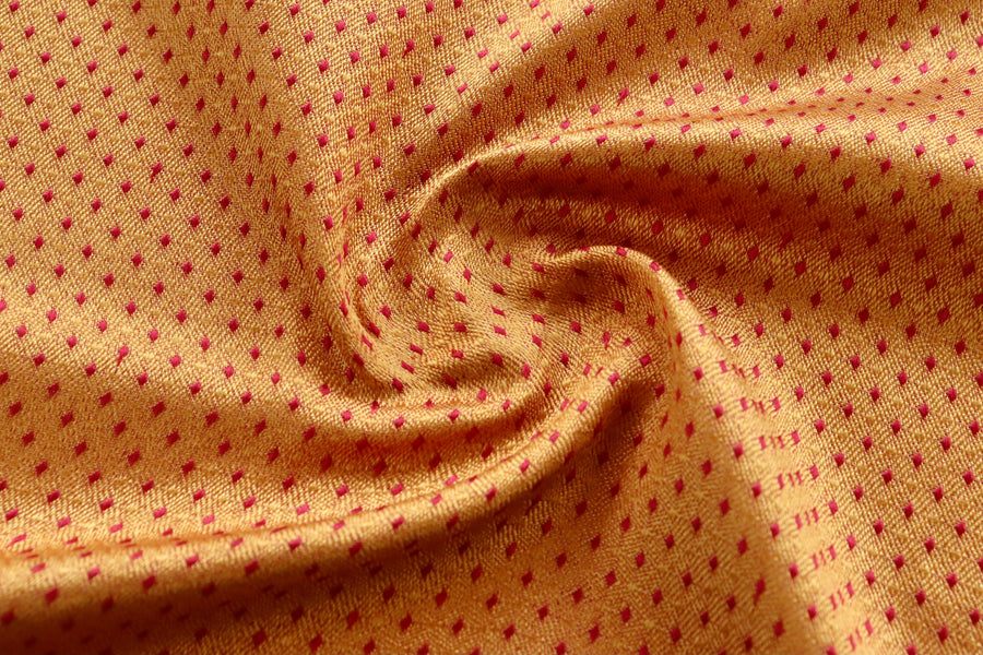 Yellow & Red Do Rukhi Resham Handwoven Banarasi Tanchoi Silk Saree