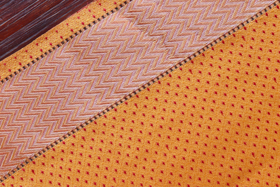 Yellow & Red Do Rukhi Resham Handwoven Banarasi Tanchoi Silk Saree