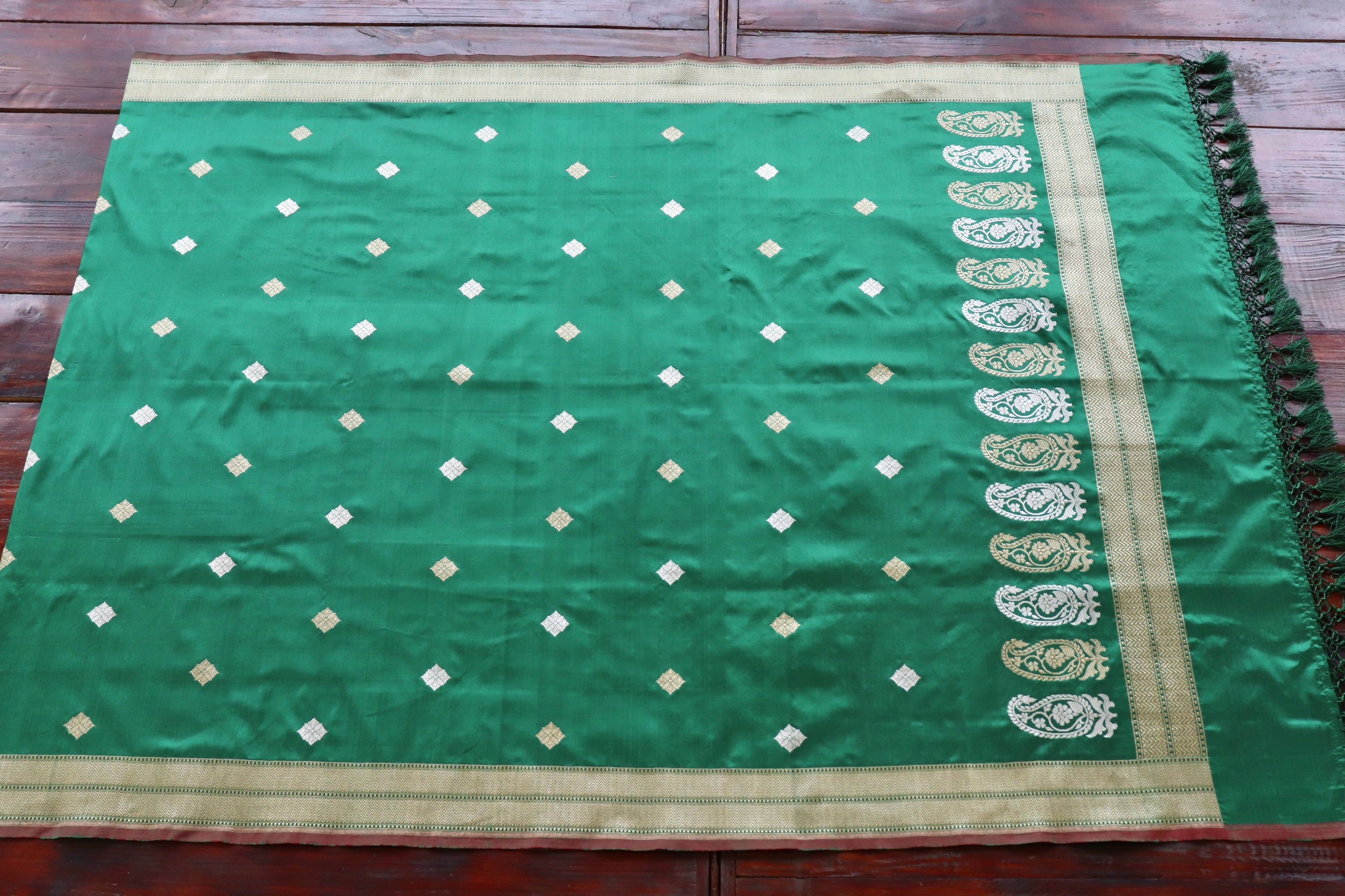 Green Pure Silk Handloom Banarasi Dupatta