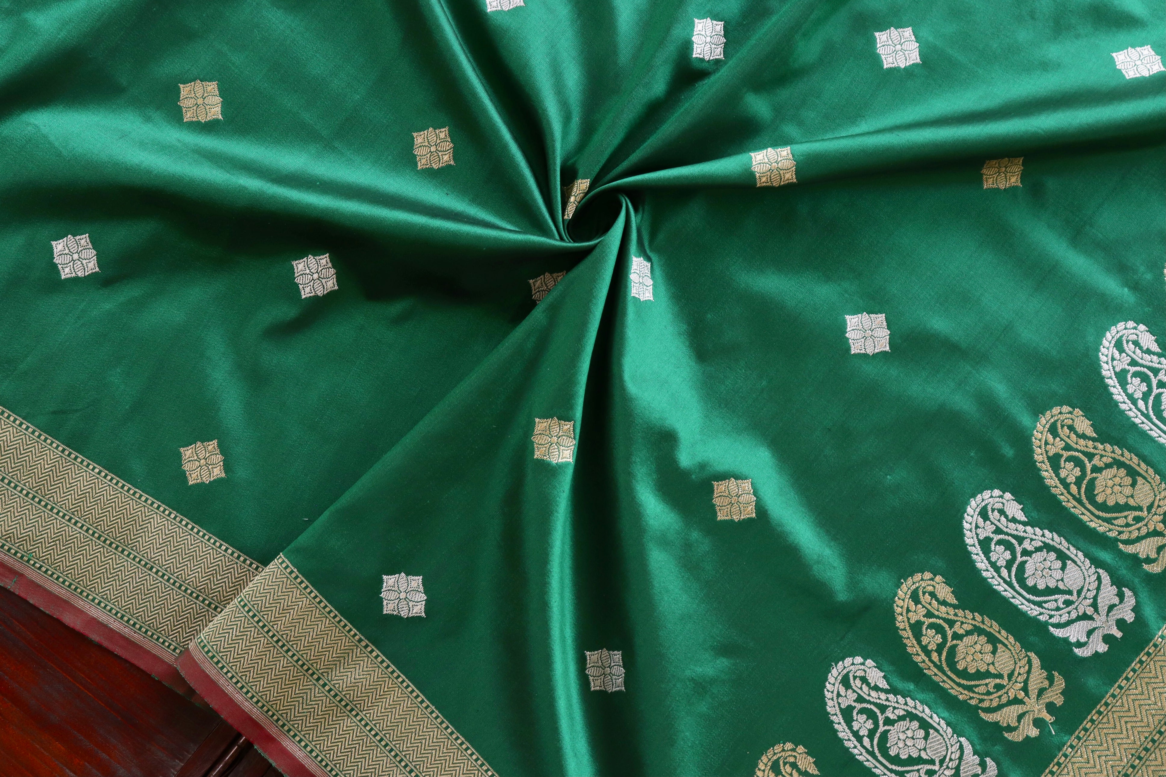 Green Pure Silk Handloom Banarasi Dupatta