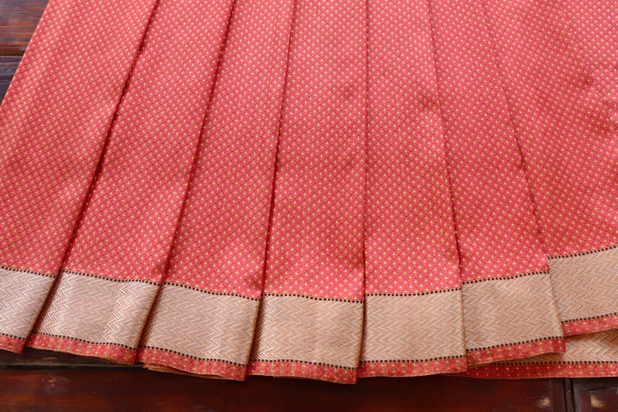 Yellow & Red Do Rukhi Resham Handwoven Banarasi Tanchoi Silk Saree