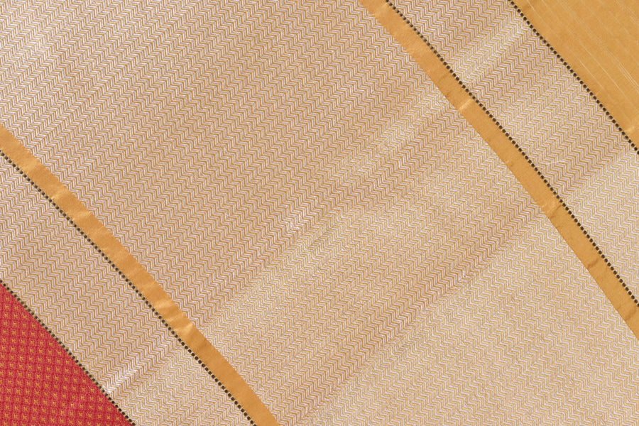 Yellow & Red Do Rukhi Resham Handwoven Banarasi Tanchoi Silk Saree
