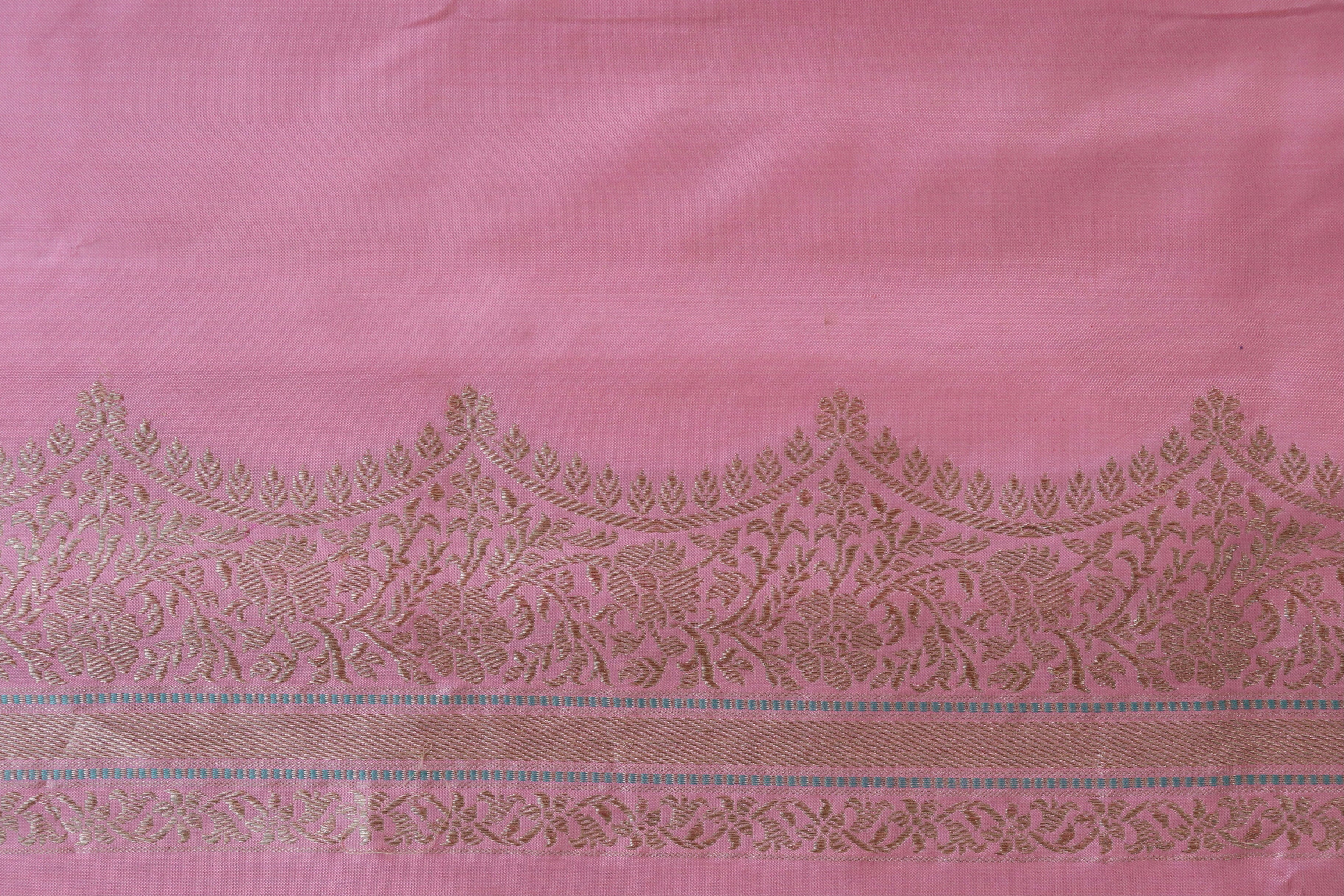 Baby Pink Butterfly Motif Pure Silk Handloom Banarasi Saree