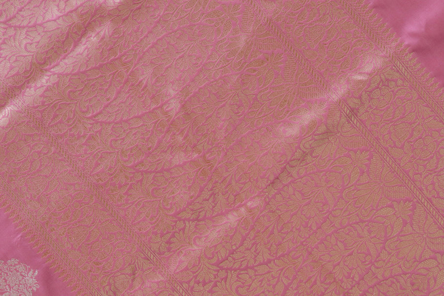 Pink Kadhua Pure Katan Silk Handloom Banarasi Saree