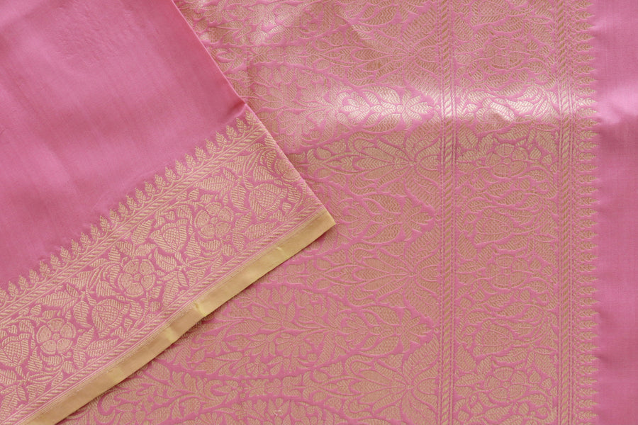 Pink Kadhua Pure Katan Silk Handloom Banarasi Saree