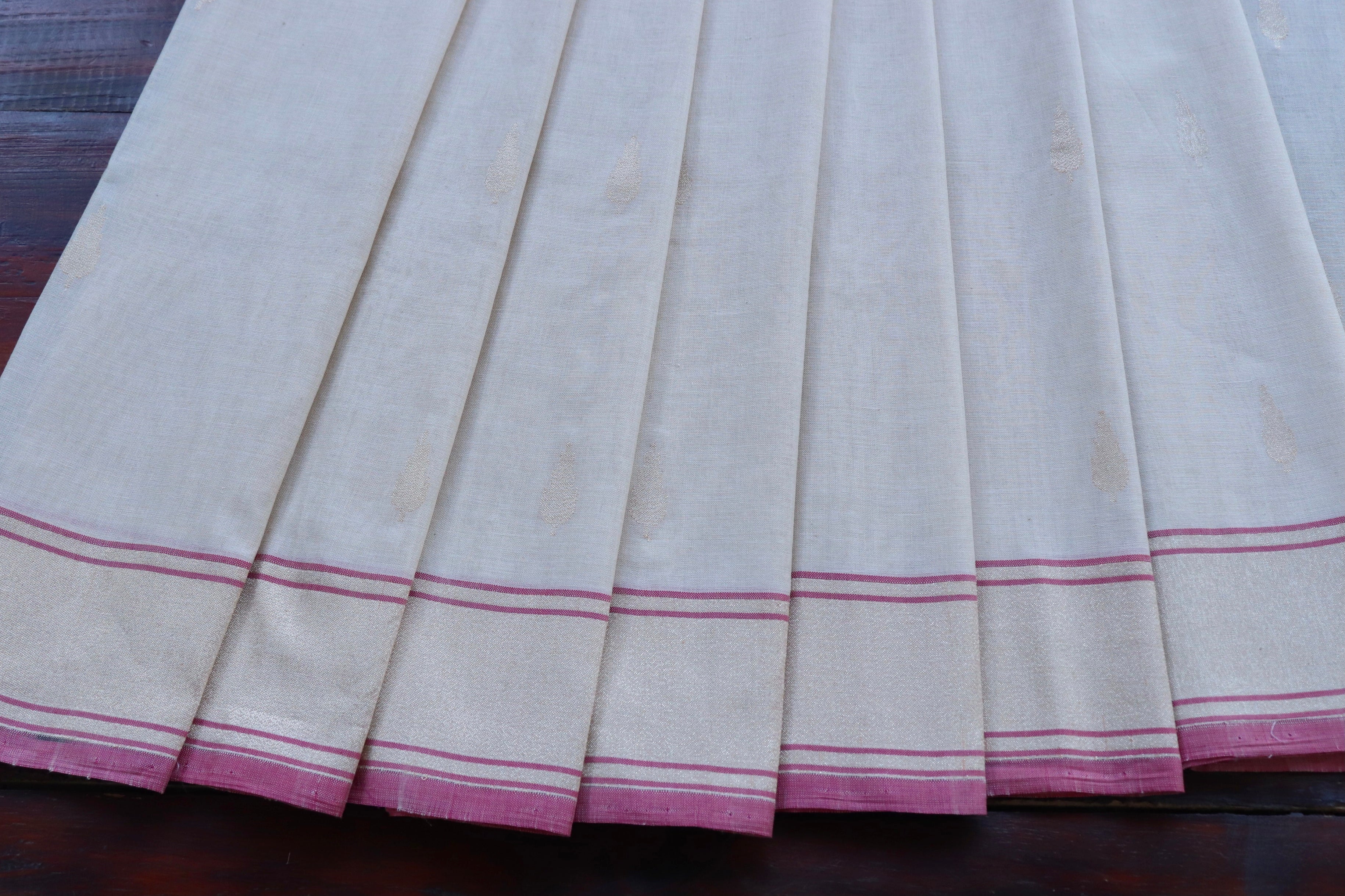 Shwetambari Pure Zari Handwoven Cotton Banarasi Saree