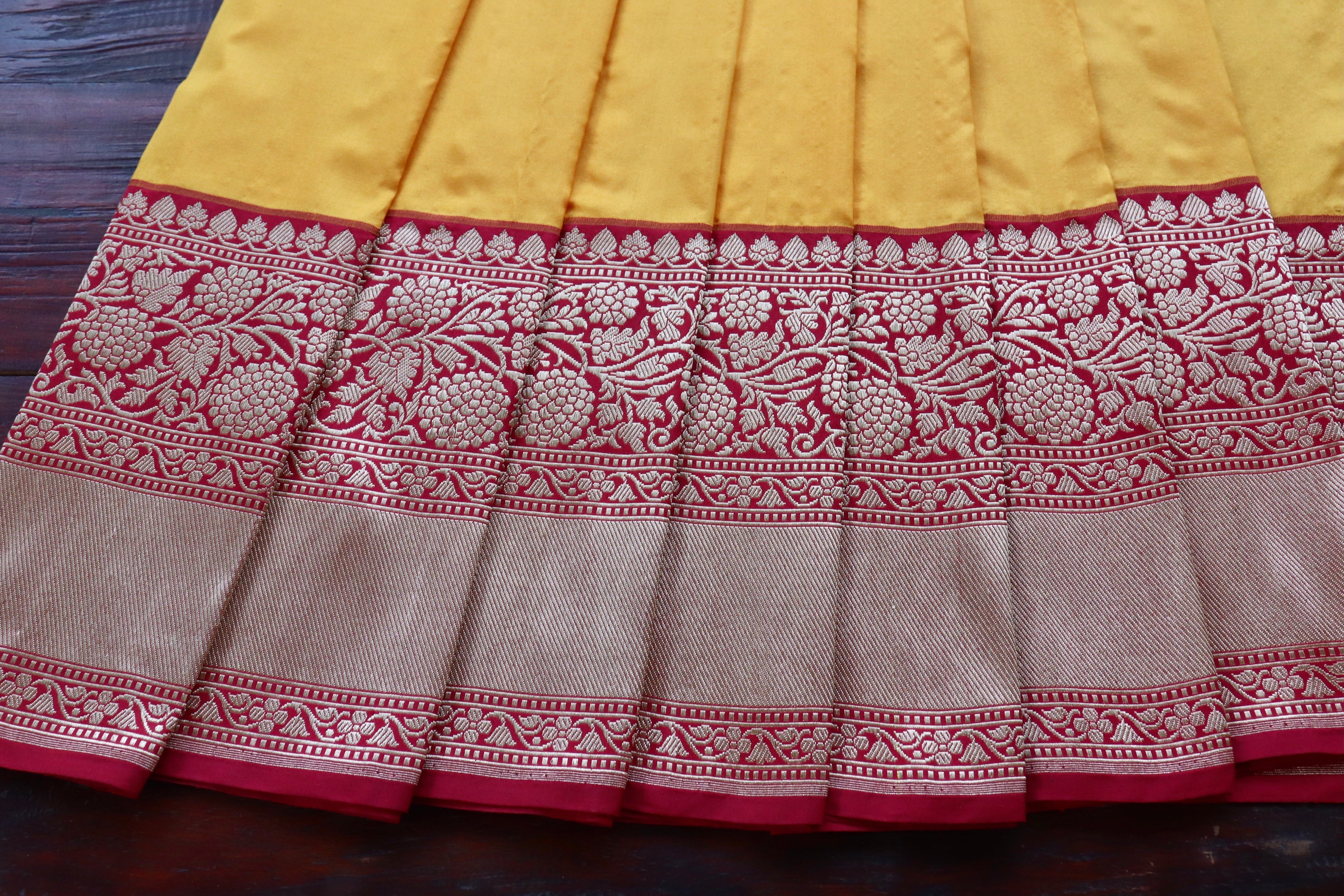 Yellow Kadhua Pure Katan Silk Handloom Banarasi Saree