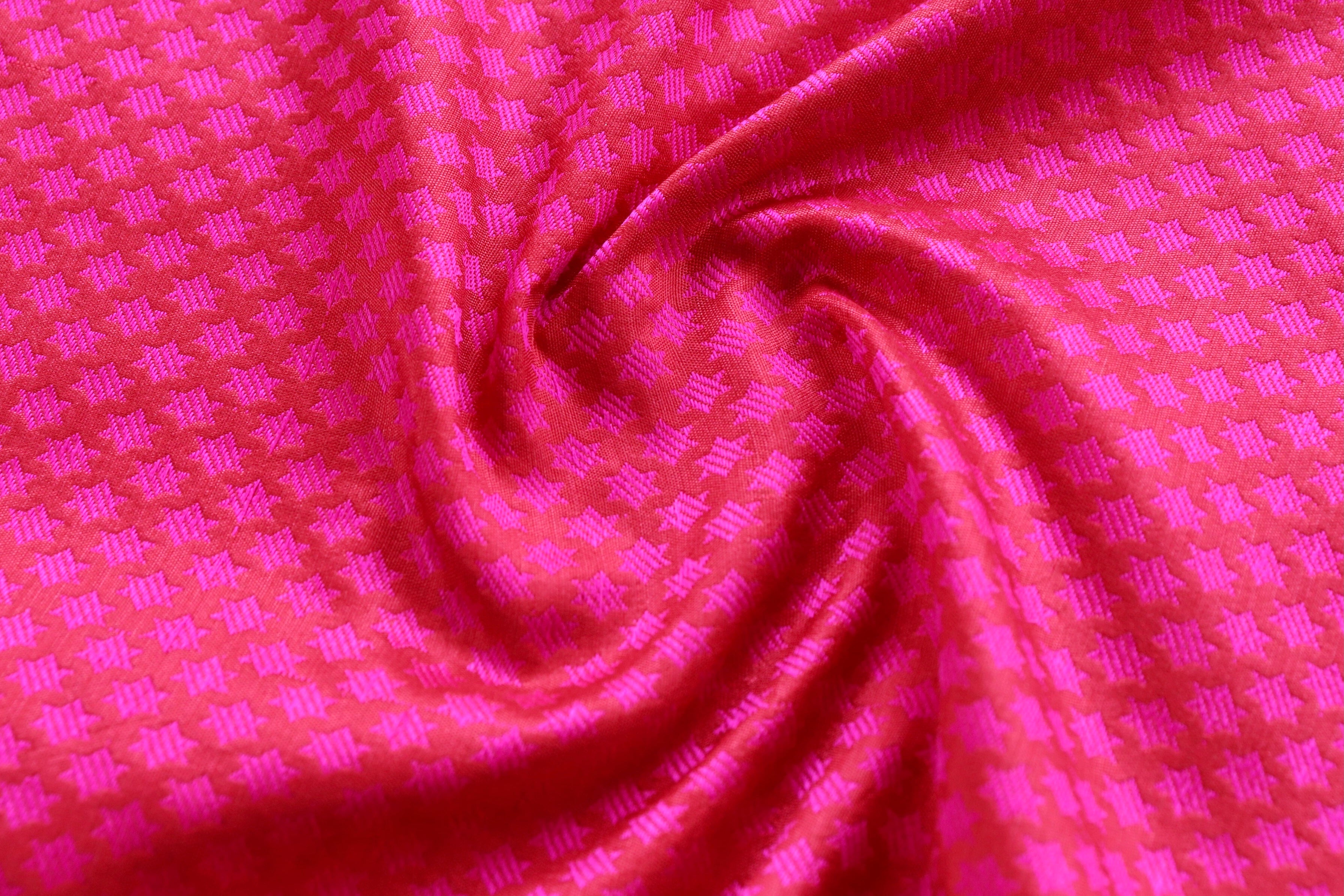 Rani Pink Silk Handloom Banarasi Stole