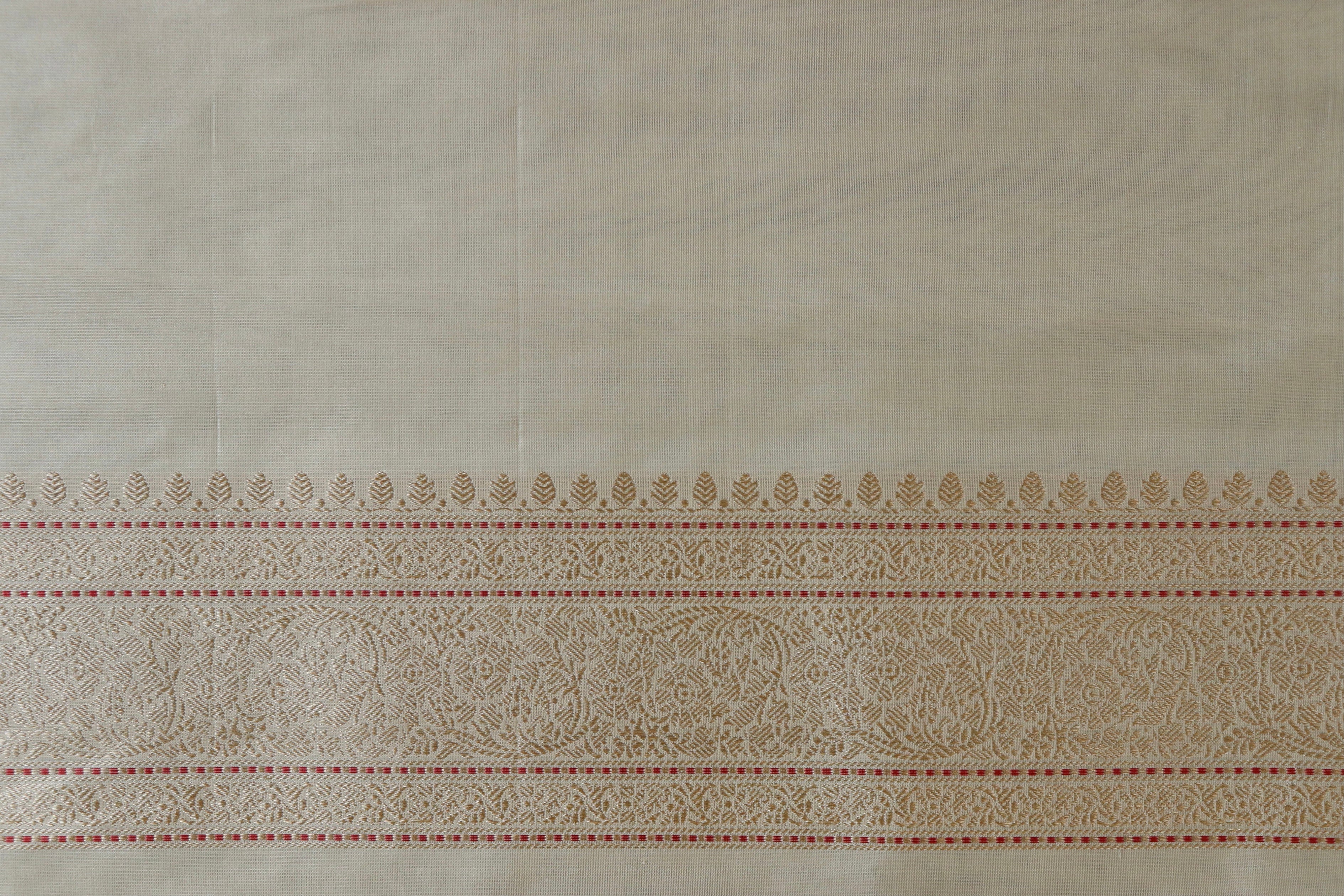 Ivory Kimkhab Pure Silk Banarasi Handloom Saree