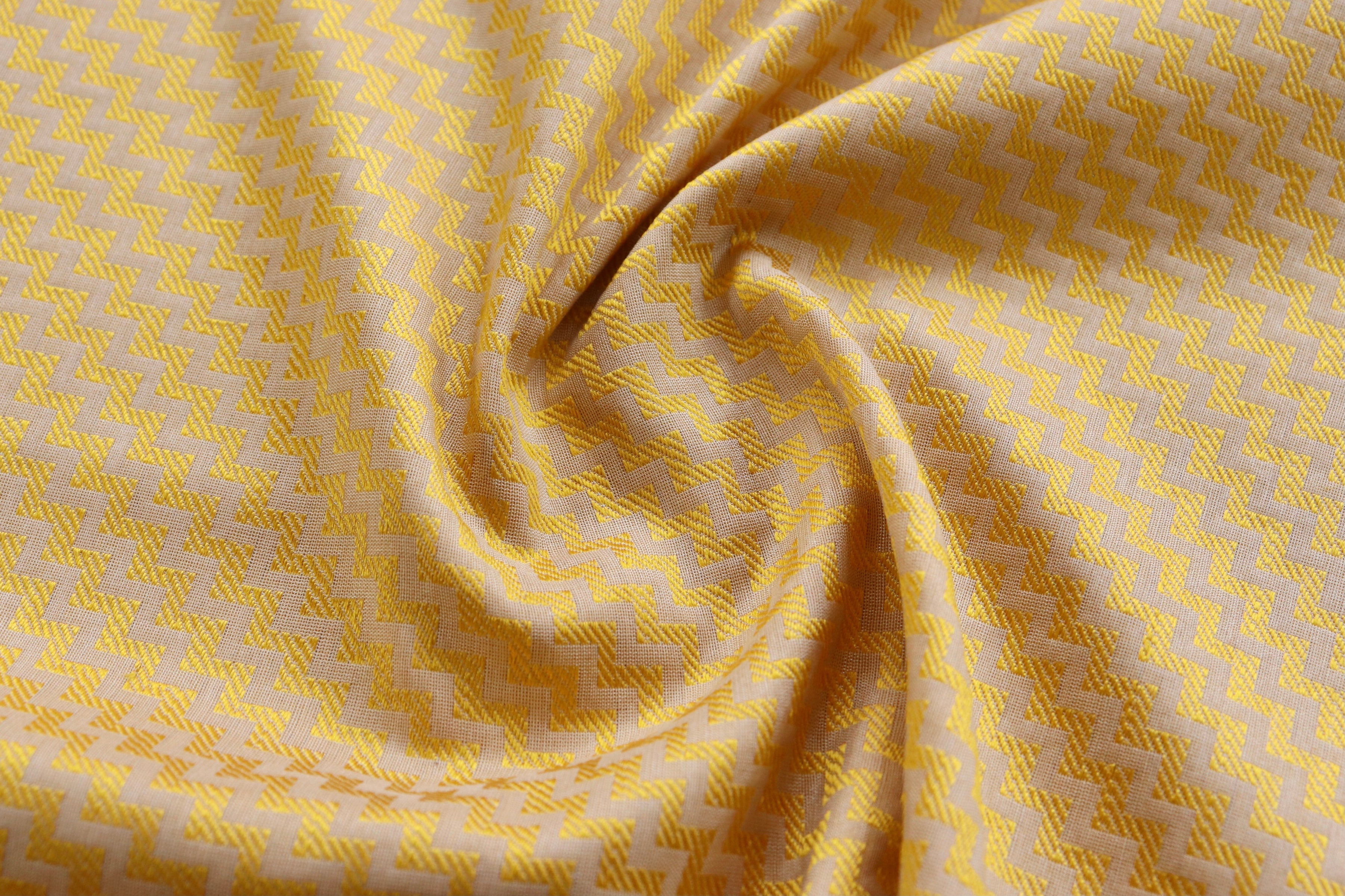 Beige & Yellow Silk Banarasi Stole | Stuti Weaves