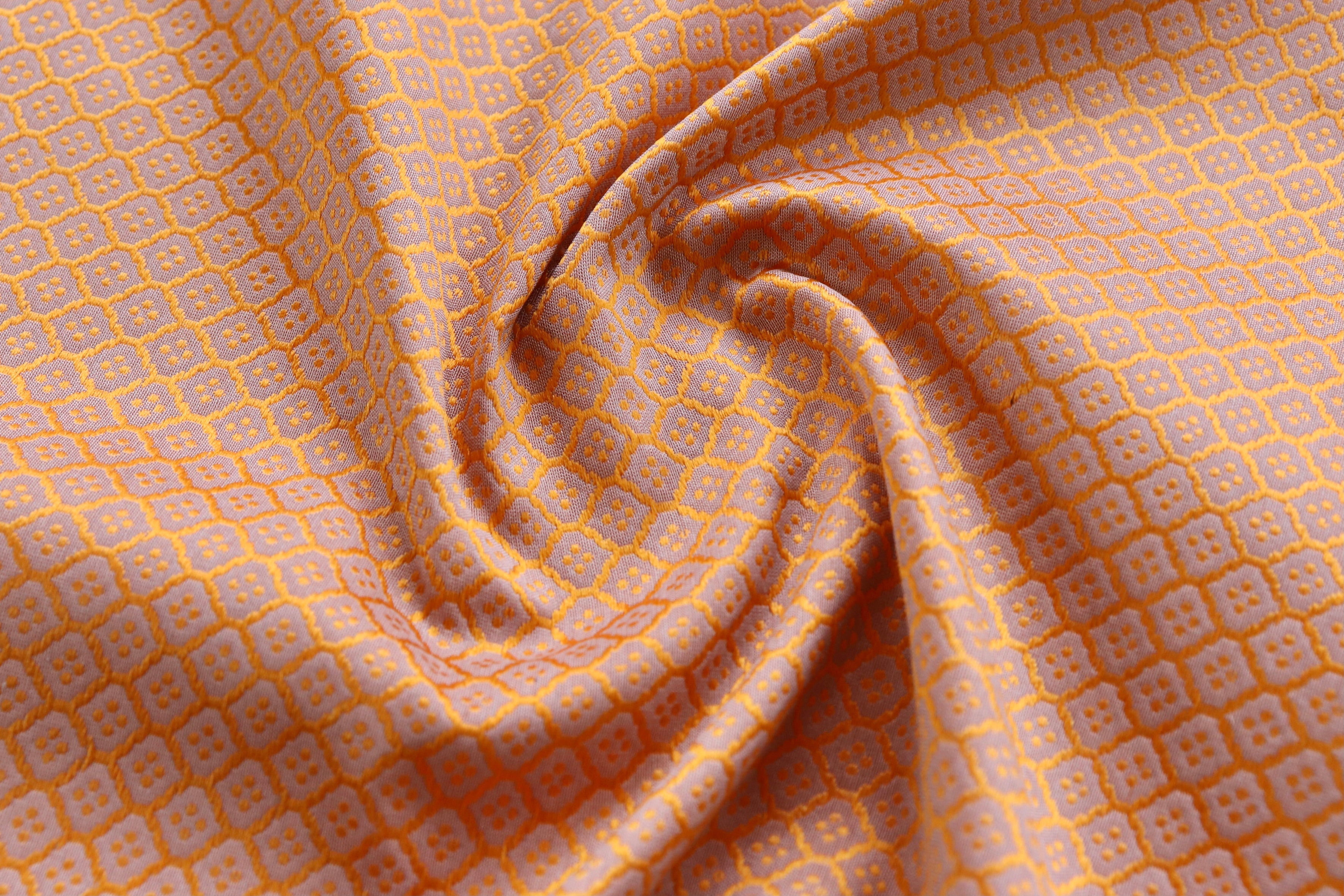 Pale Pink & Orange  Handloom Banarasi Stole