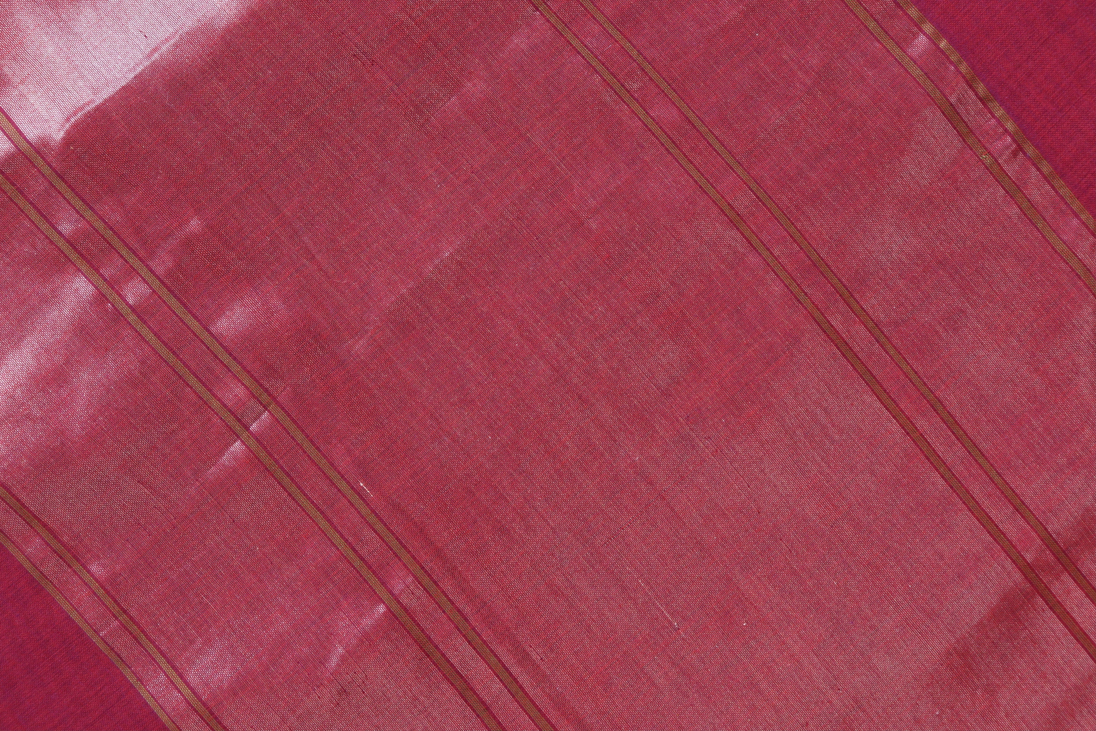 Burgundy Cotton Kadhua Motif Banarasi Handloom Saree