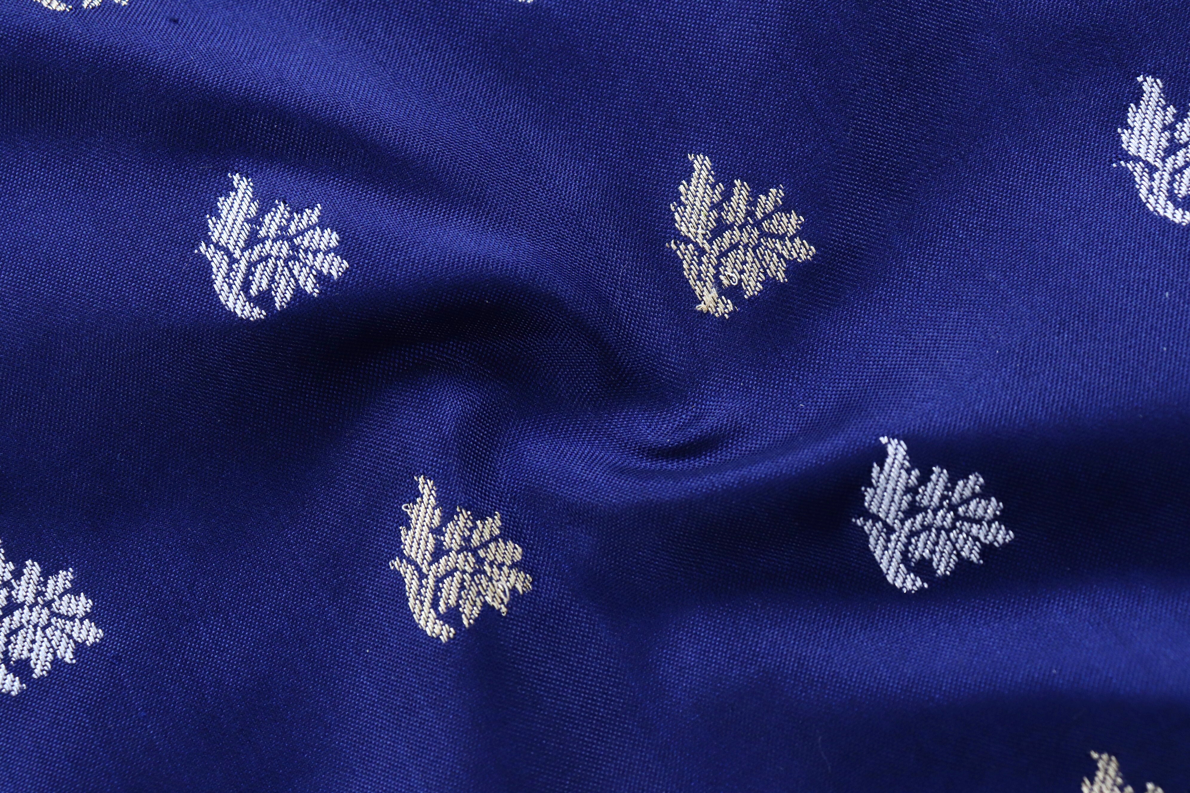 Royal Blue Kadhua Motif Pure Silk Handloom Banarasi Saree