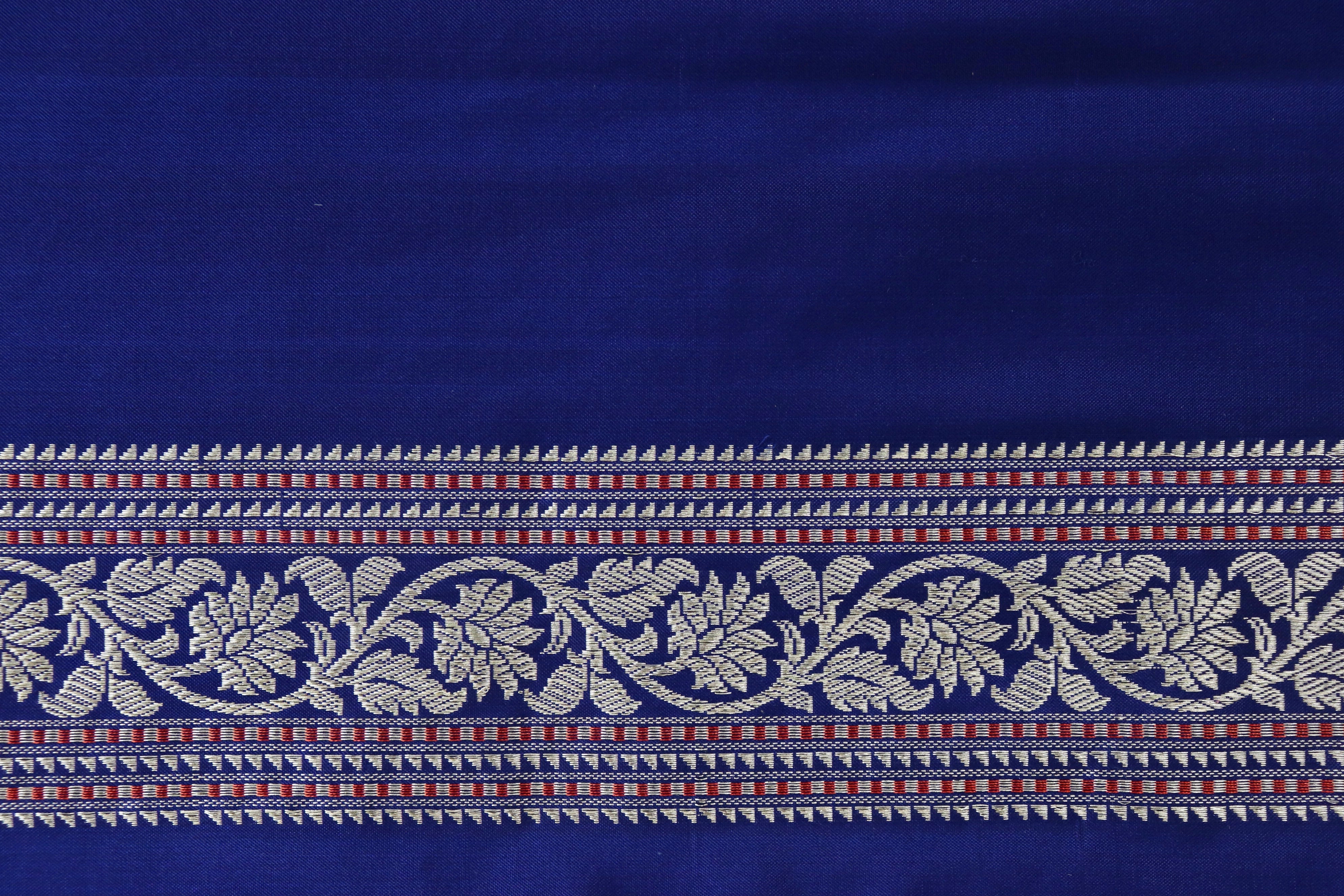 Royal Blue Kadhua Motif Pure Silk Handloom Banarasi Saree