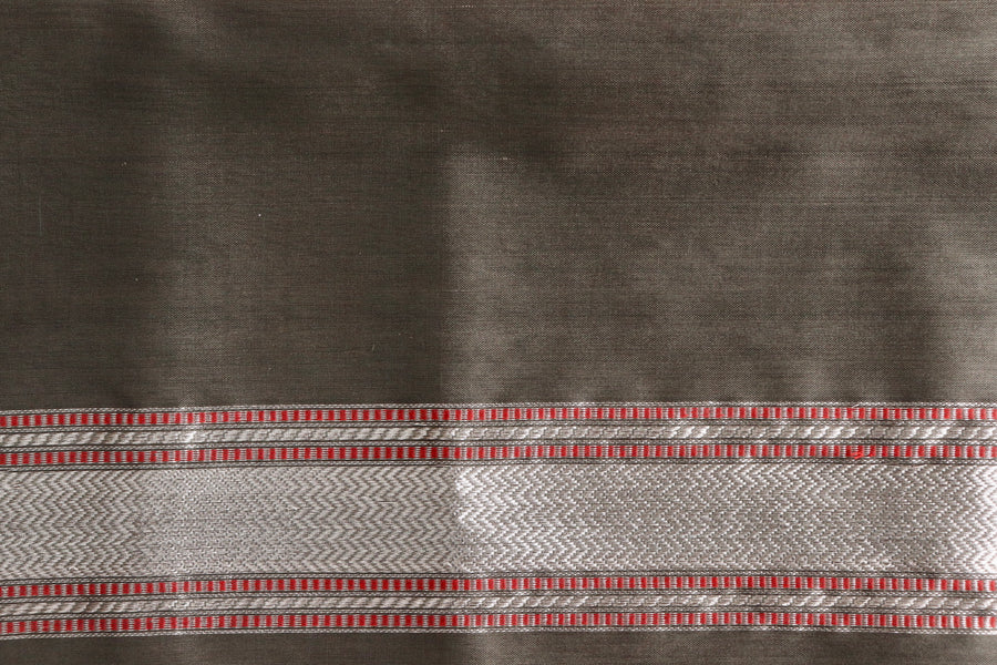 Grey Kadhua Motif Pure Kora Silk Banarasi Saree | Stuti Weaves