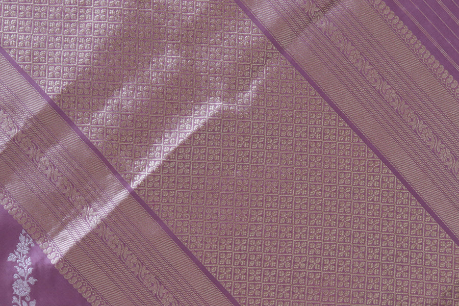 Lavender Aada Jangla Pure Katan Silk Banarasi Saree | Stuti Weaves