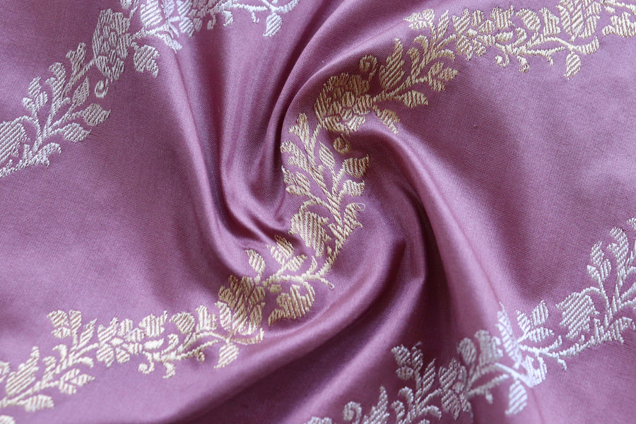 Lavender Aada Jangla Pure Katan Silk Banarasi Saree | Stuti Weaves