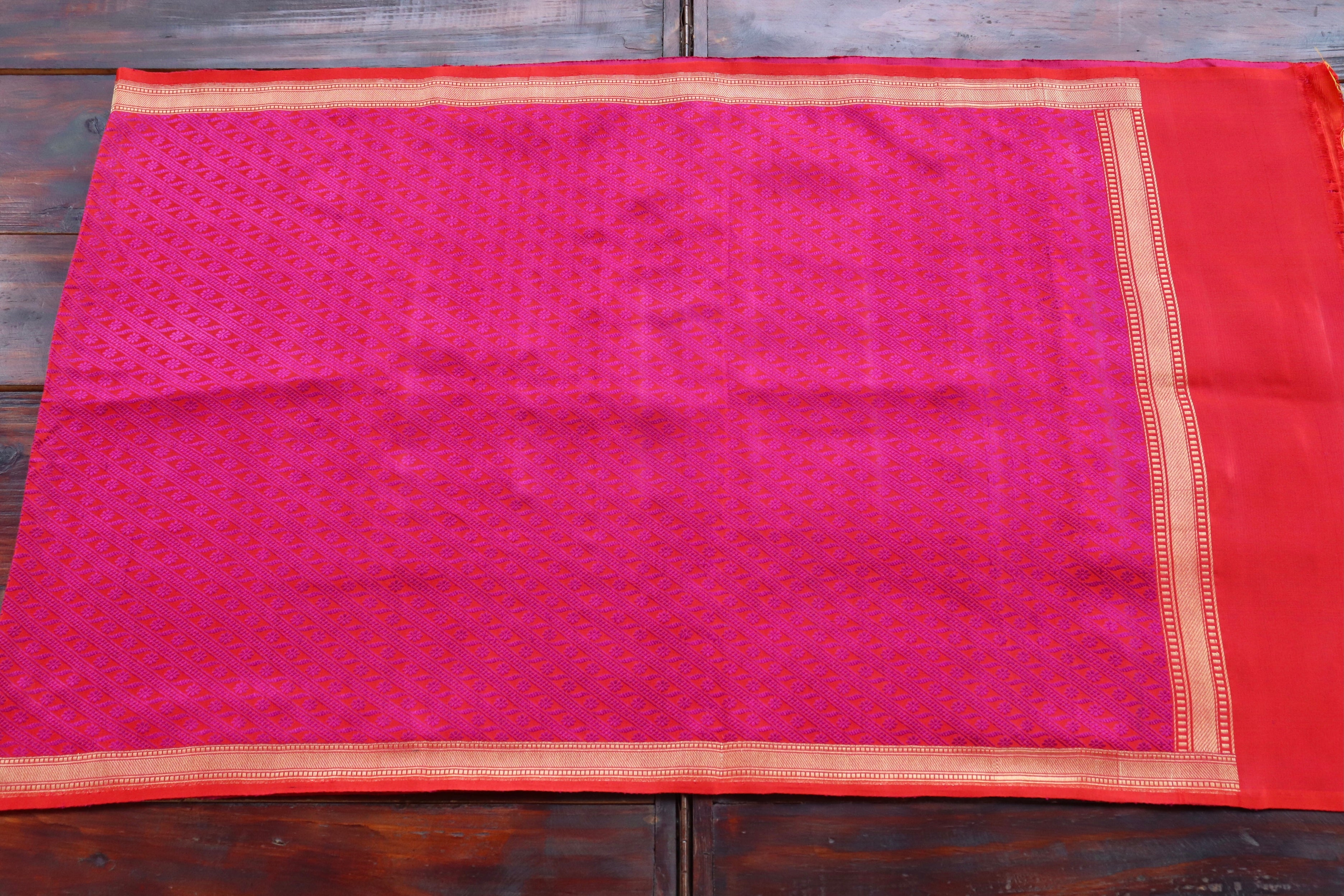 Rani Pink Silk Handloom Banarasi Stole