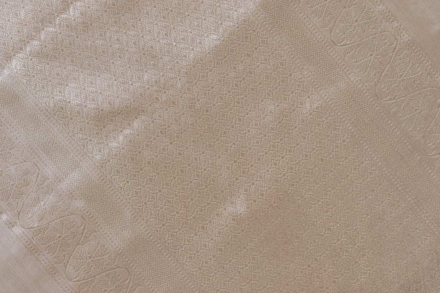 Beige Guldasta Motif Pure Katan Silk Handloom Saree