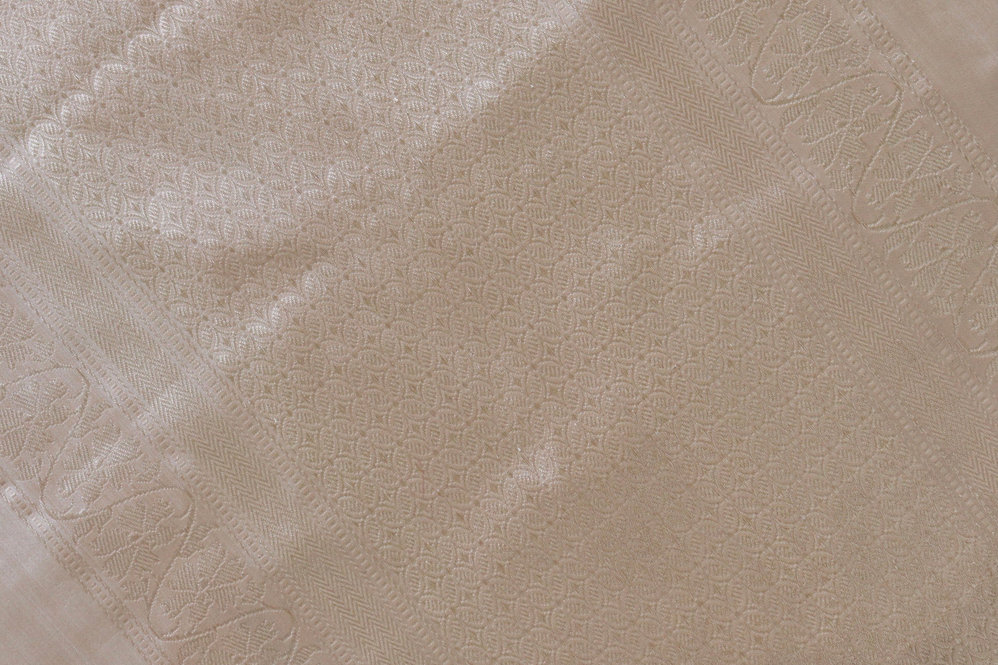 Beige Guldasta Motif Pure Katan Silk Handloom Saree