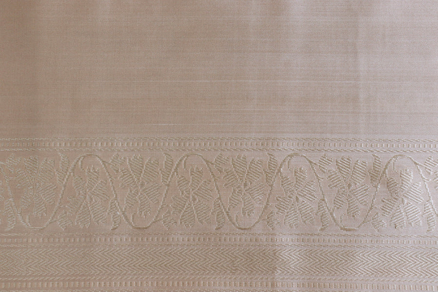 Beige Guldasta Motif Pure Katan Silk Handloom Saree