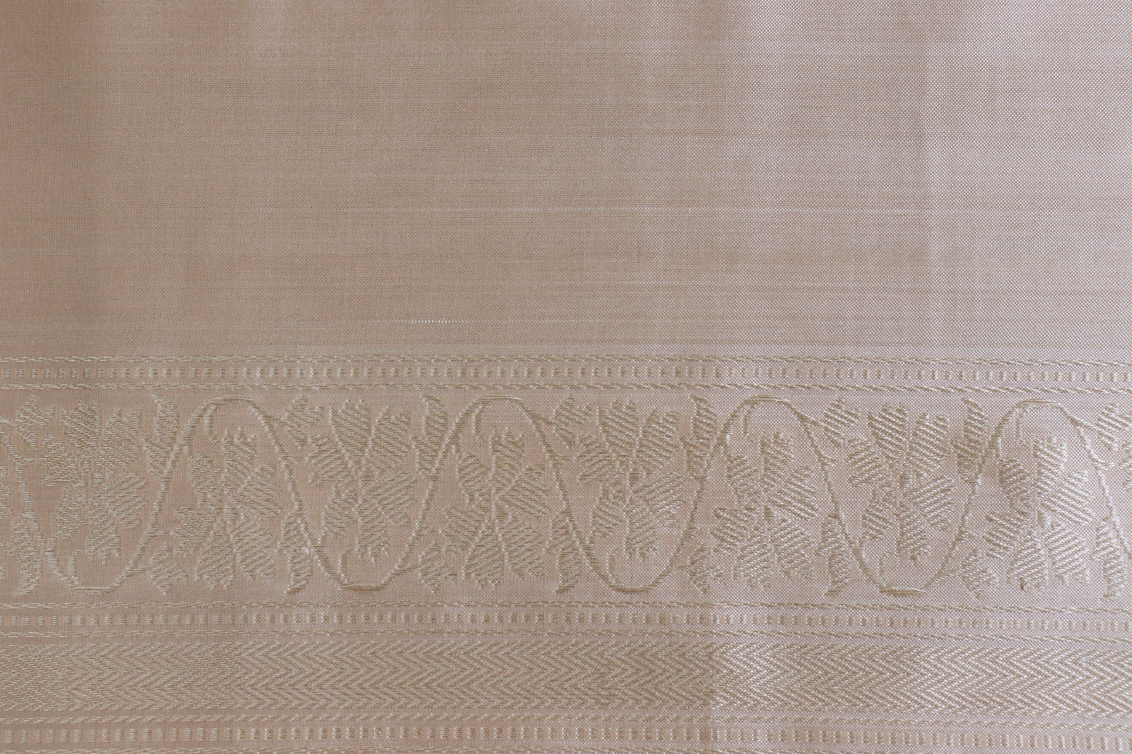 Beige Guldasta Motif Pure Katan Silk Handloom Saree