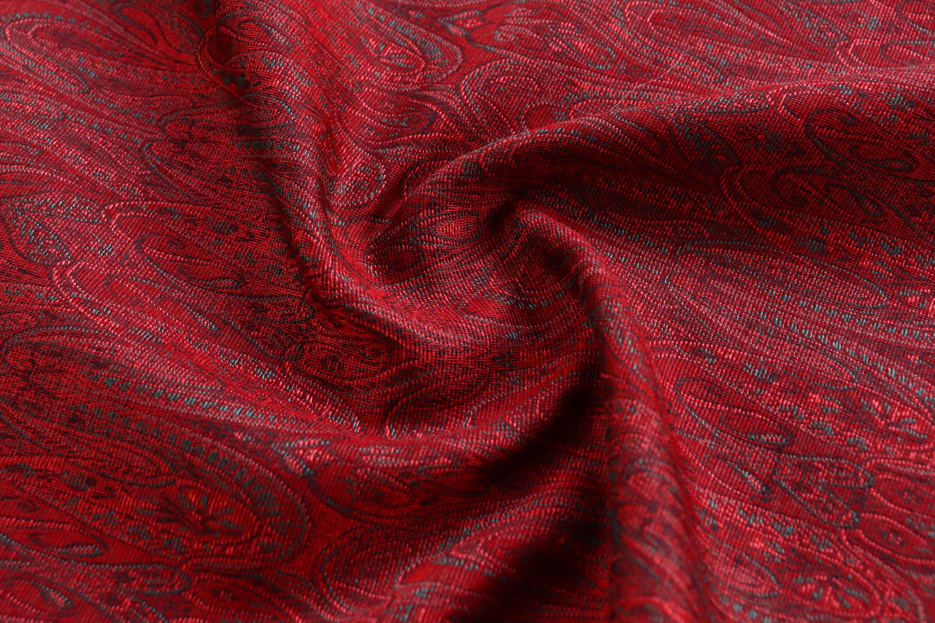 Maroon Pure Wool &  Silk Handloom Banarasi Shawl