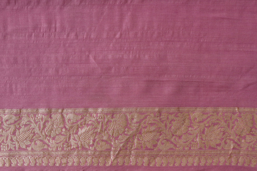 Soft Pink Phool Motif Munga Silk Handloom Saree